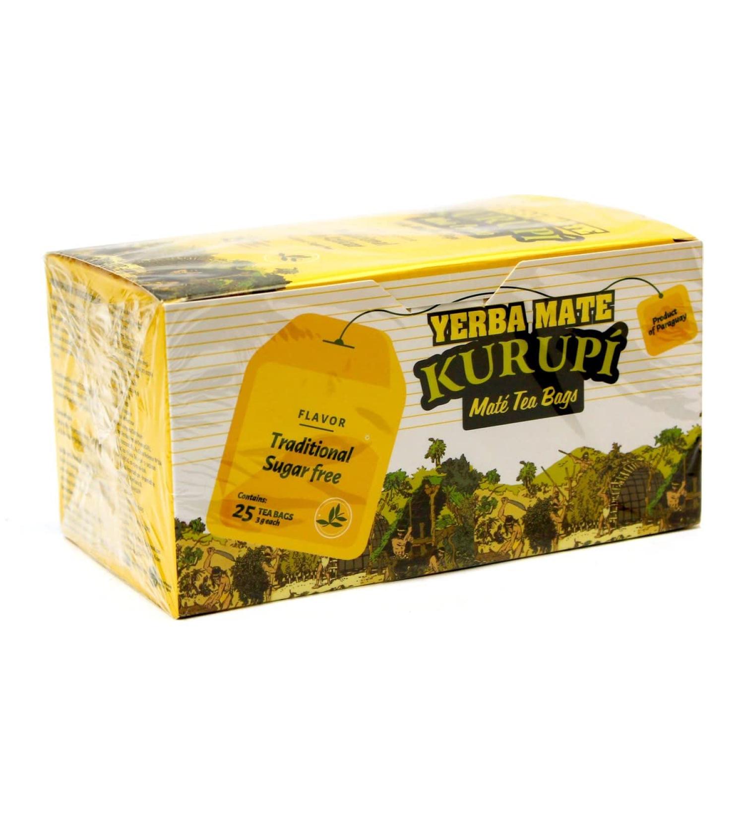 KURUPI Mate Cocido - Go t traditionnel - Sans sucre : sachets de th Yerba Mate import s du Paraguay. (Mate Cocido traditionnel sans sucre 25 sachets) - Buy Online on GoSupps.com