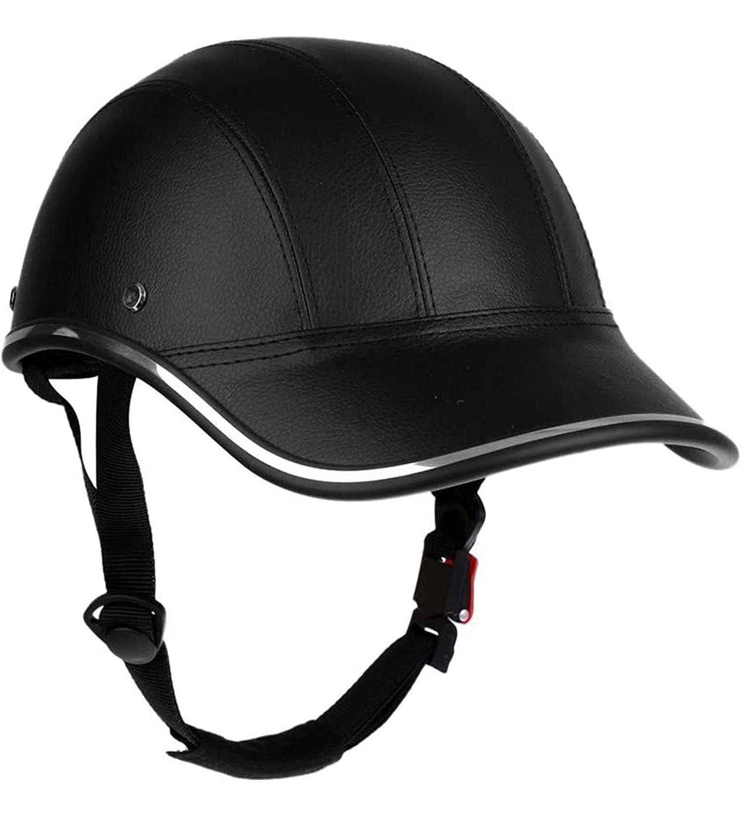 Bicycle Baseball Helmets Bike Helmet Adults - Adjustable ABS Leather Safety Helmet for Men & Women, Black, Size 21.6-24.4in - Buy Online on GoSupps.com
