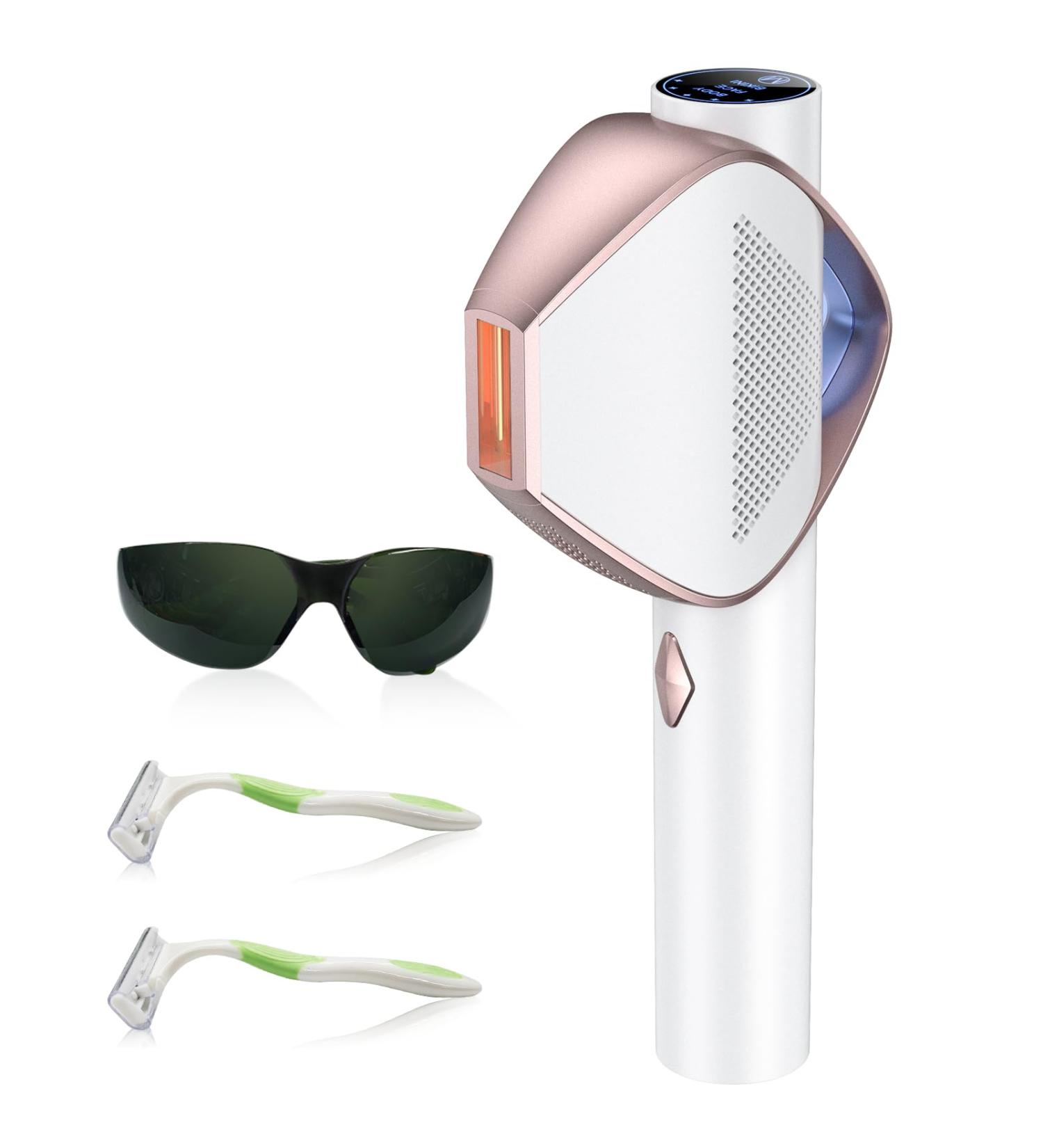 LUBEX Laser Hair Removal Device for Women & Men - Permanent IPL Hair Remover 1 000 000+ Flashes Quick 3-Minute Full Body Treatment At-Home Solution for Legs Arms & Bikini - Buy Online on GoSupps.com