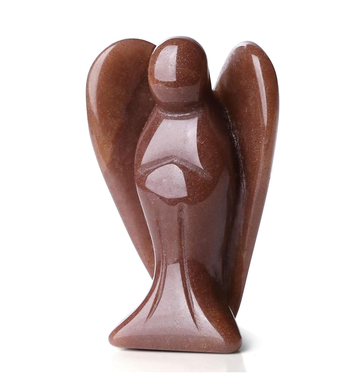 Xiannvxi 38mm Strawberry Quartz Guardian Angel Figure | Healing Crystal Statue | Reiki Gifts & Polished Stones - Buy Online on GoSupps.com