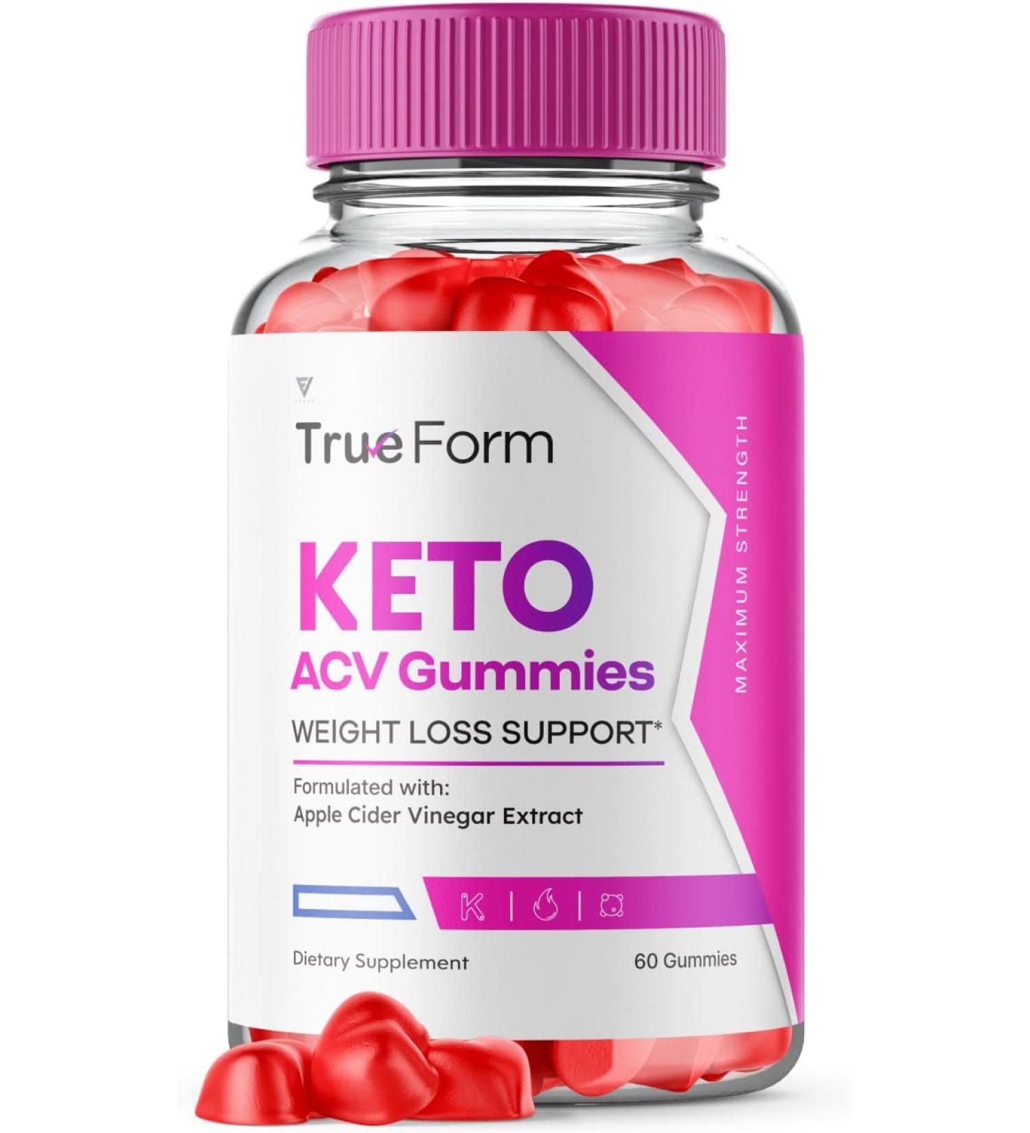 True Form Keto ACV Gummies for Advanced Weight Loss with Vitamin B12 - 60 Count Pack | Apple Cider Vinegar Gomitas Keto Shark Tank Approved - Buy Online on GoSupps.com