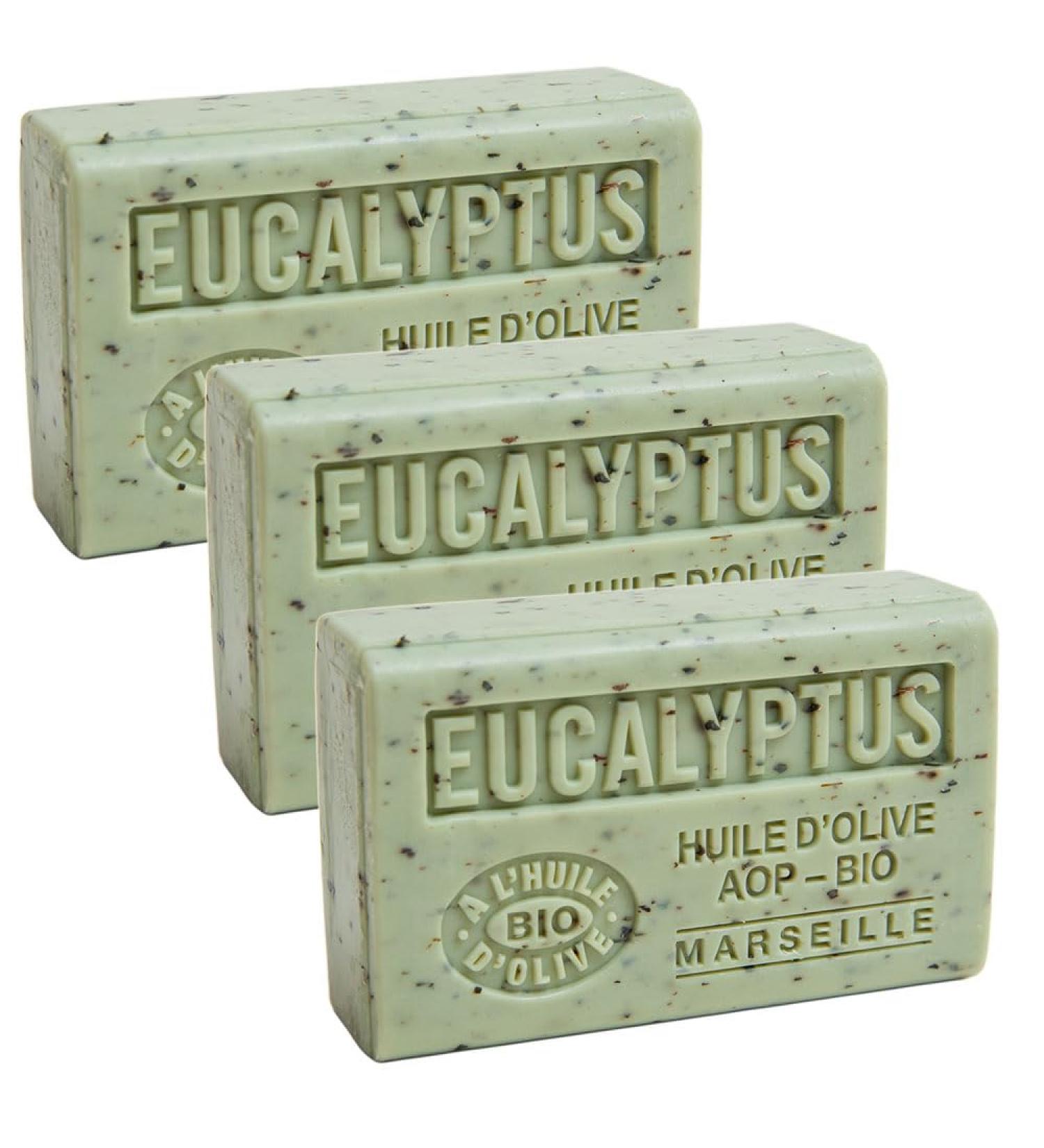 Buy Savon de Marseille Organic Soap - Eucalyptus Fragrance | 3x125g Bars with Pure Olive Oil & Shea Butter - International Shipping - Buy Online on GoSupps.com