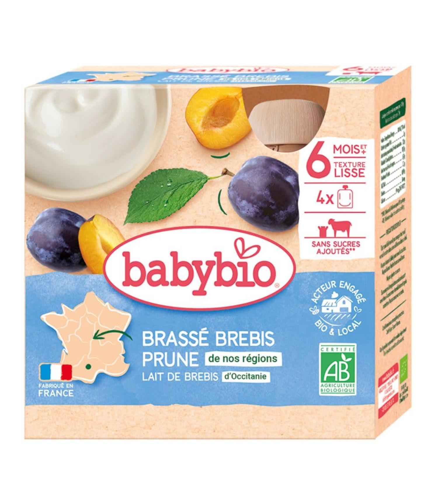 Babybio - French sheep's milk - Aquitaine Plum Brewed Gourds 4x85 g - 6+ Months - ORGANIC - Buy Online on GoSupps.com