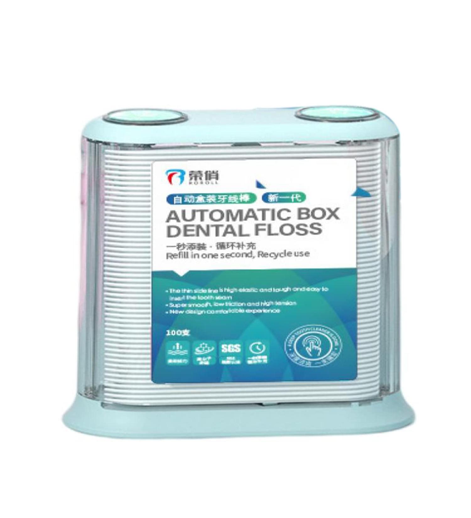 Automatic Dental Floss Dispenser Set - Hygienic Travel Bowed Head & Curved Hook Tail Non-Slip Handle for Deep Cleaning - Buy Online on GoSupps.com