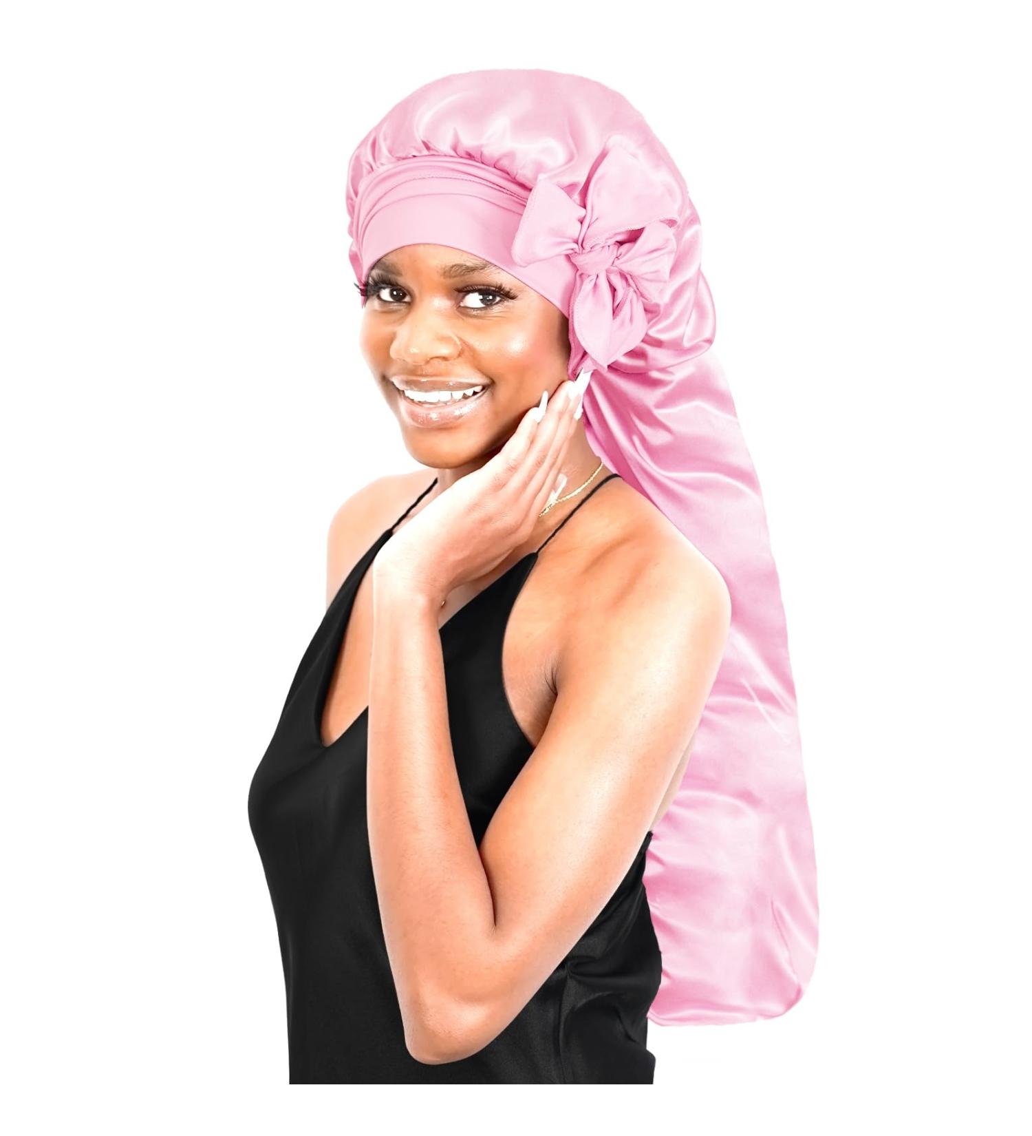Bonnet Queen Satin Silk Sleep Cap - Adjustable Ladies Night Hair Care & Curler for Curly Long Hair | Mr. Motora - Buy Online on GoSupps.com