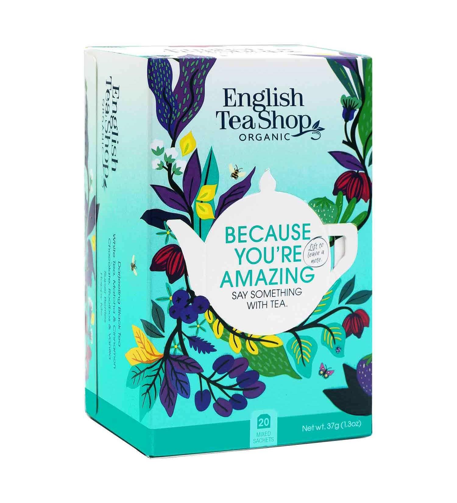 English Tea Shop Because You re Amazing 20 Fairtrade & Organic Tea Bags 5 Uplifting Tea Flavours - Buy Online on GoSupps.com