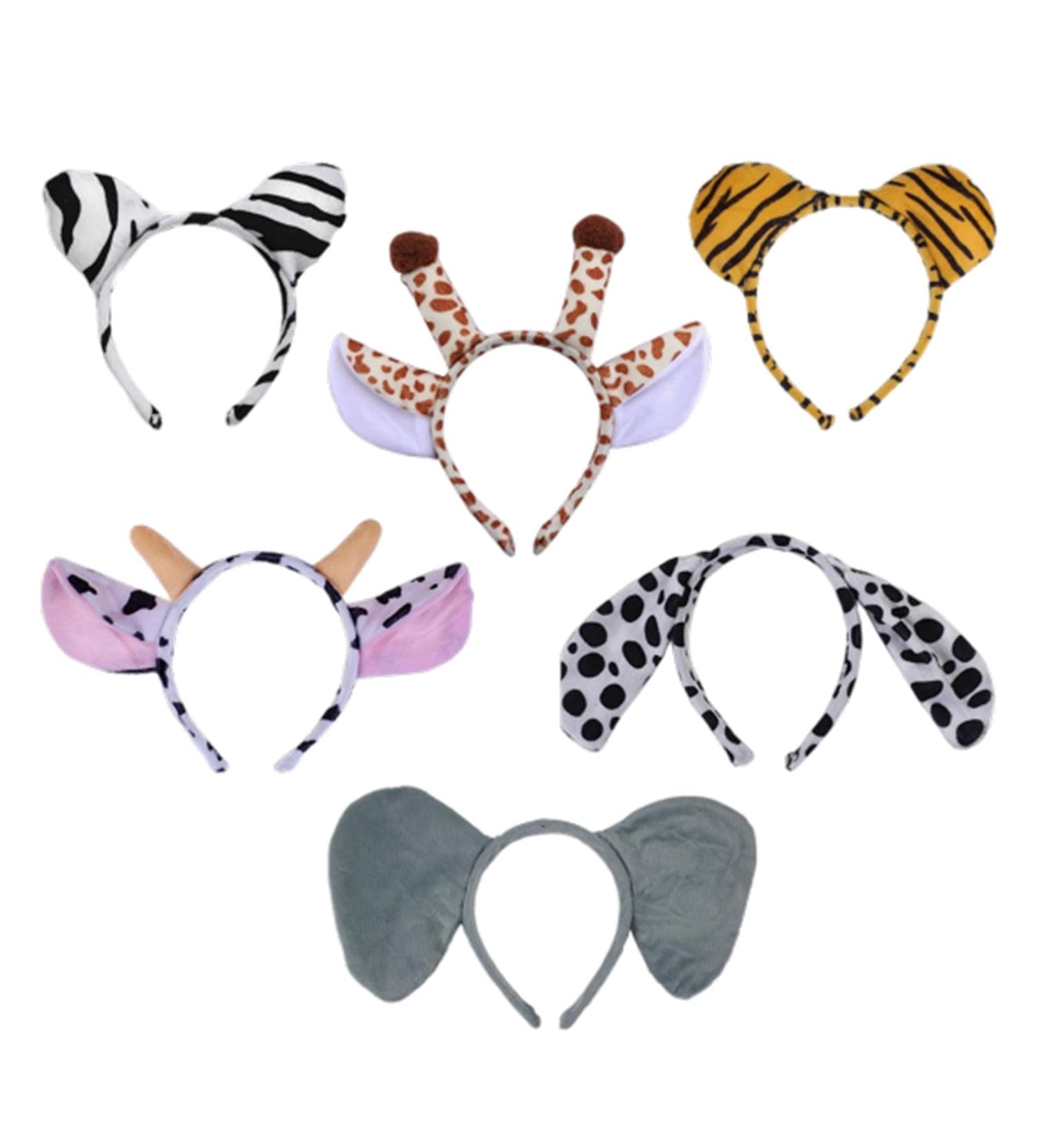 6 Pieces Animal Ears Headbands Soft Plush Hair Hoops Elastic Hair Bands for Adult and Children's Parties and Holiday Decorations - Buy Online on GoSupps.com
