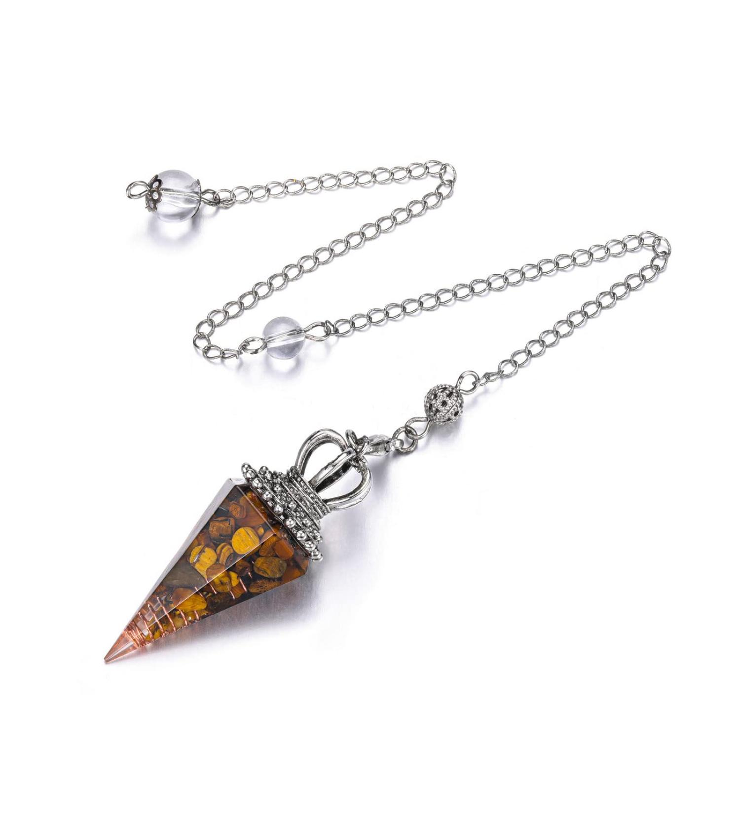 JOVIVI Tiger Eye Crystal Pendulum for Divination and Healing - Quartz Stone Pendant for Reiki and Meditation - Buy Online on GoSupps.com