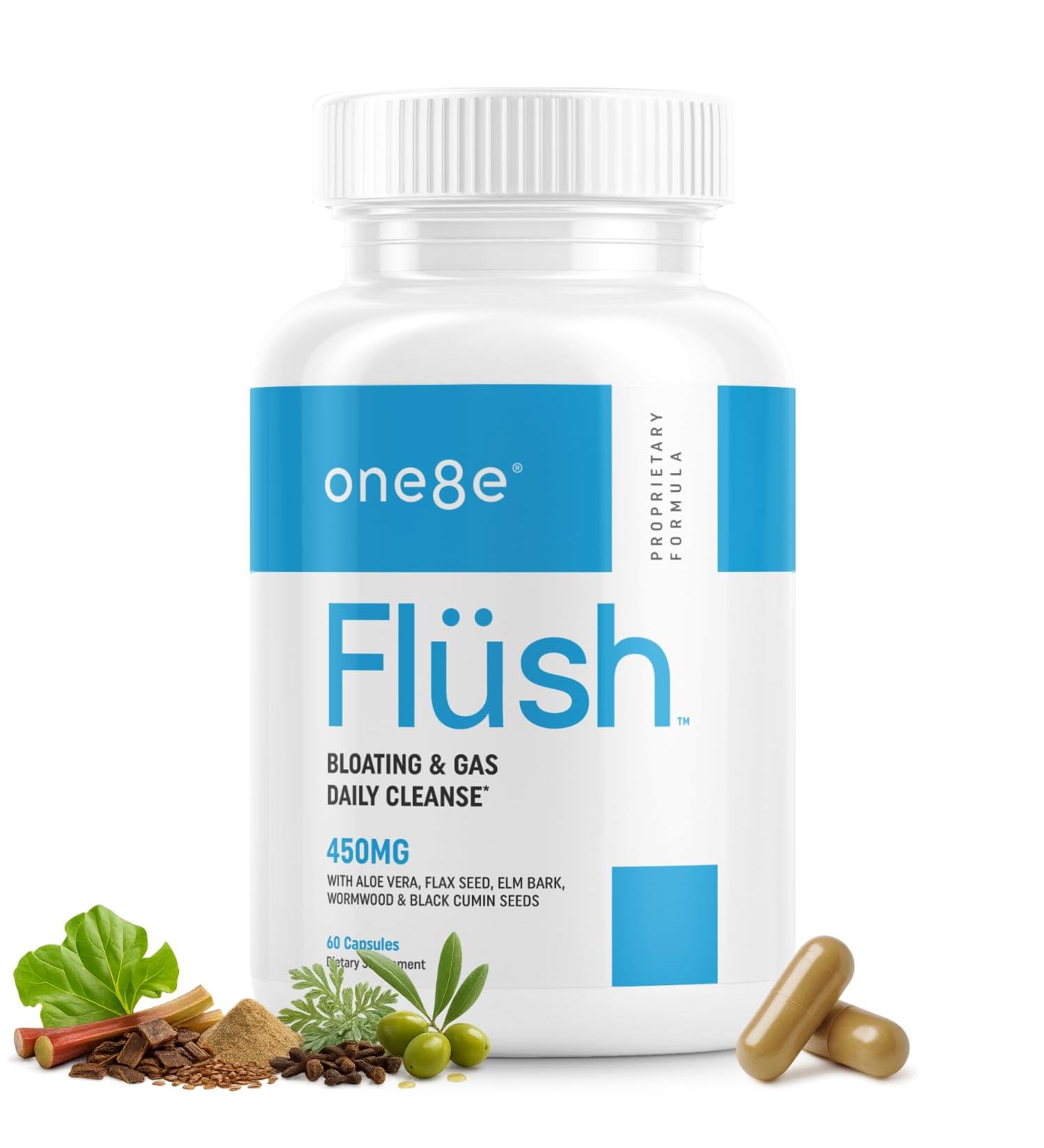 ONE8E Fl sh Herbal Gut Health & Digestion Supplement | Herbal Cleanse for Better Digestion Bloating & Gas Relief with Botanical Ingredients | Natural Gas and Bloating Relief for Women and Men - Buy Online on GoSupps.com