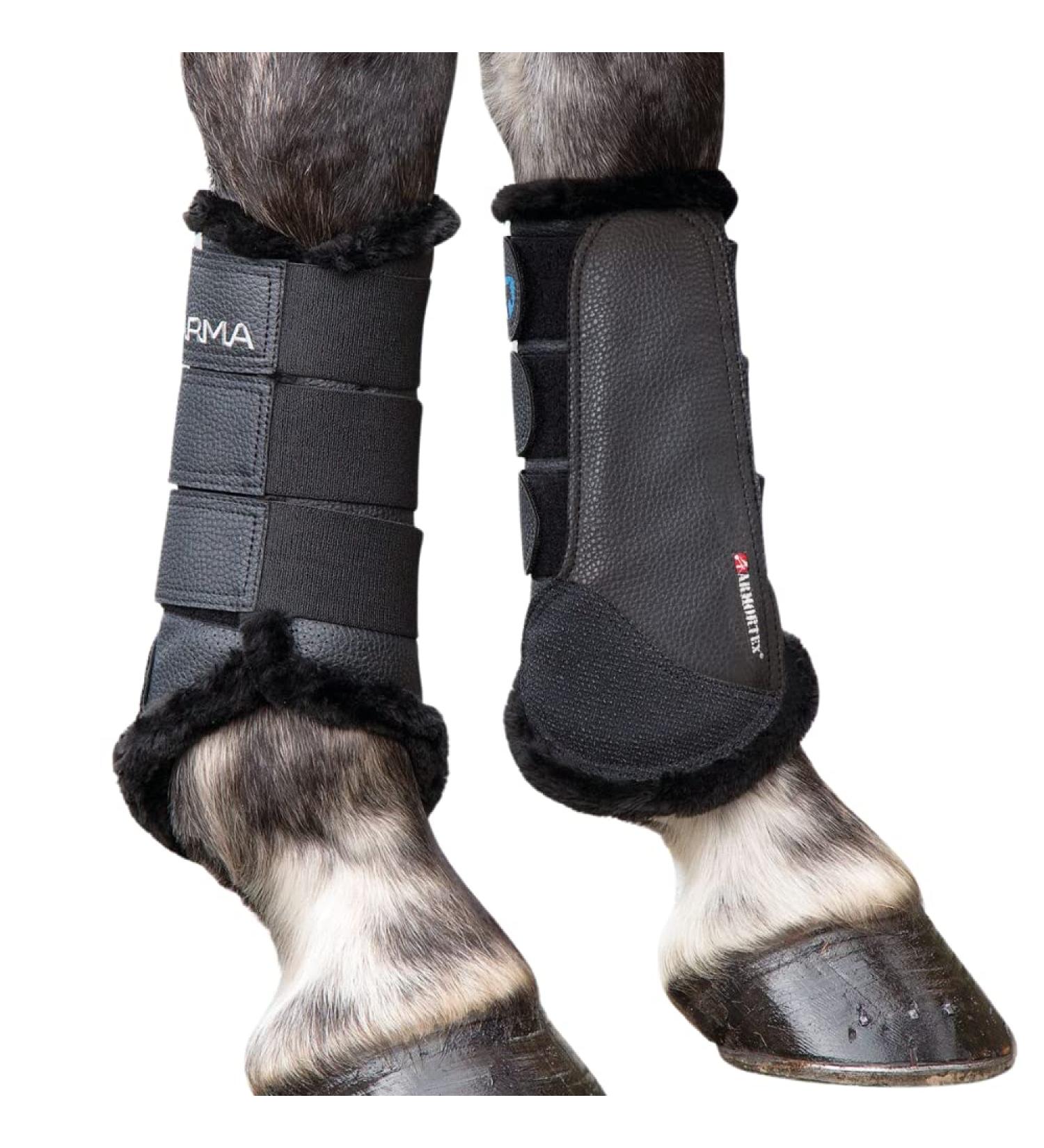 Shires Arma Fur Lined Brushing Boots - Black Full Black - Buy Online on GoSupps.com