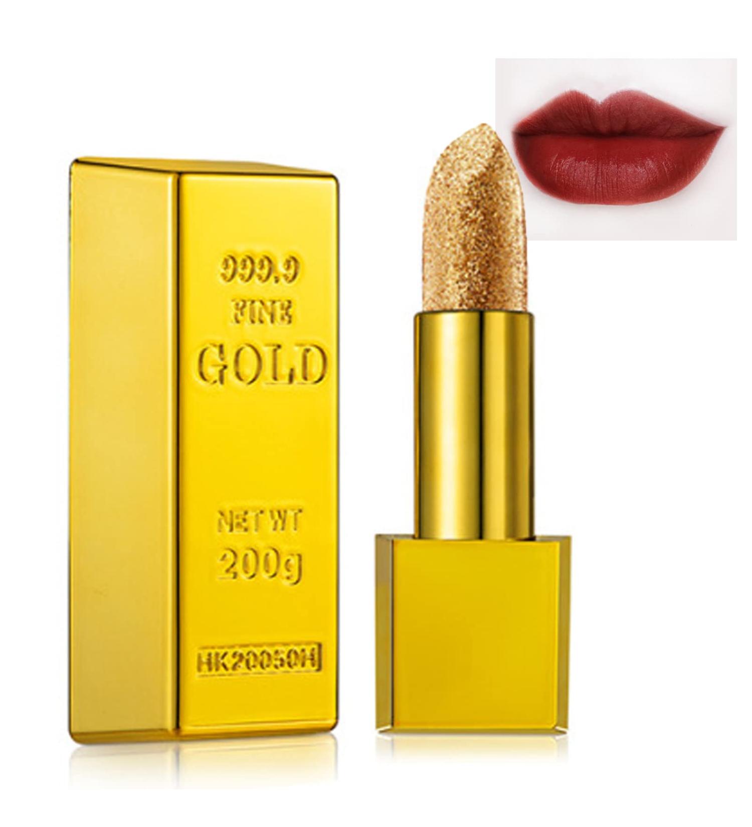 Long Lasting Matte Lipstick for Women | Moisturizing, Waterproof & No-Fade | Vintage Makeup | Lightweight Gold Lipstick Stain - 04 - Buy Online on GoSupps.com
