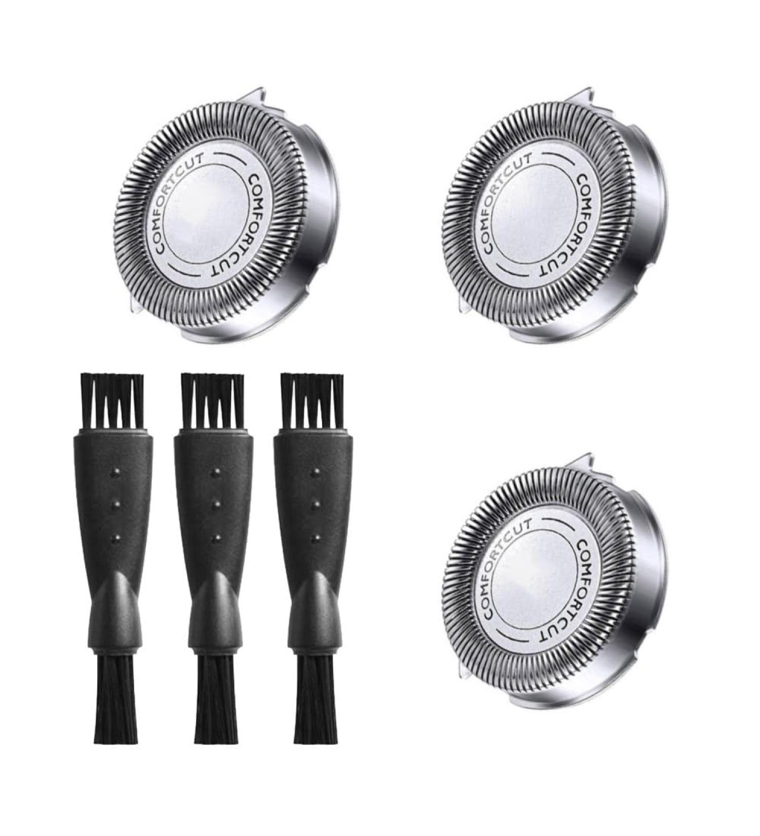3-Piece Replacement Shaving Heads for S5000 S300 & S500 Series Razors | Electric Razor Replacement Heads with Cleaning Brush - Buy Online on GoSupps.com