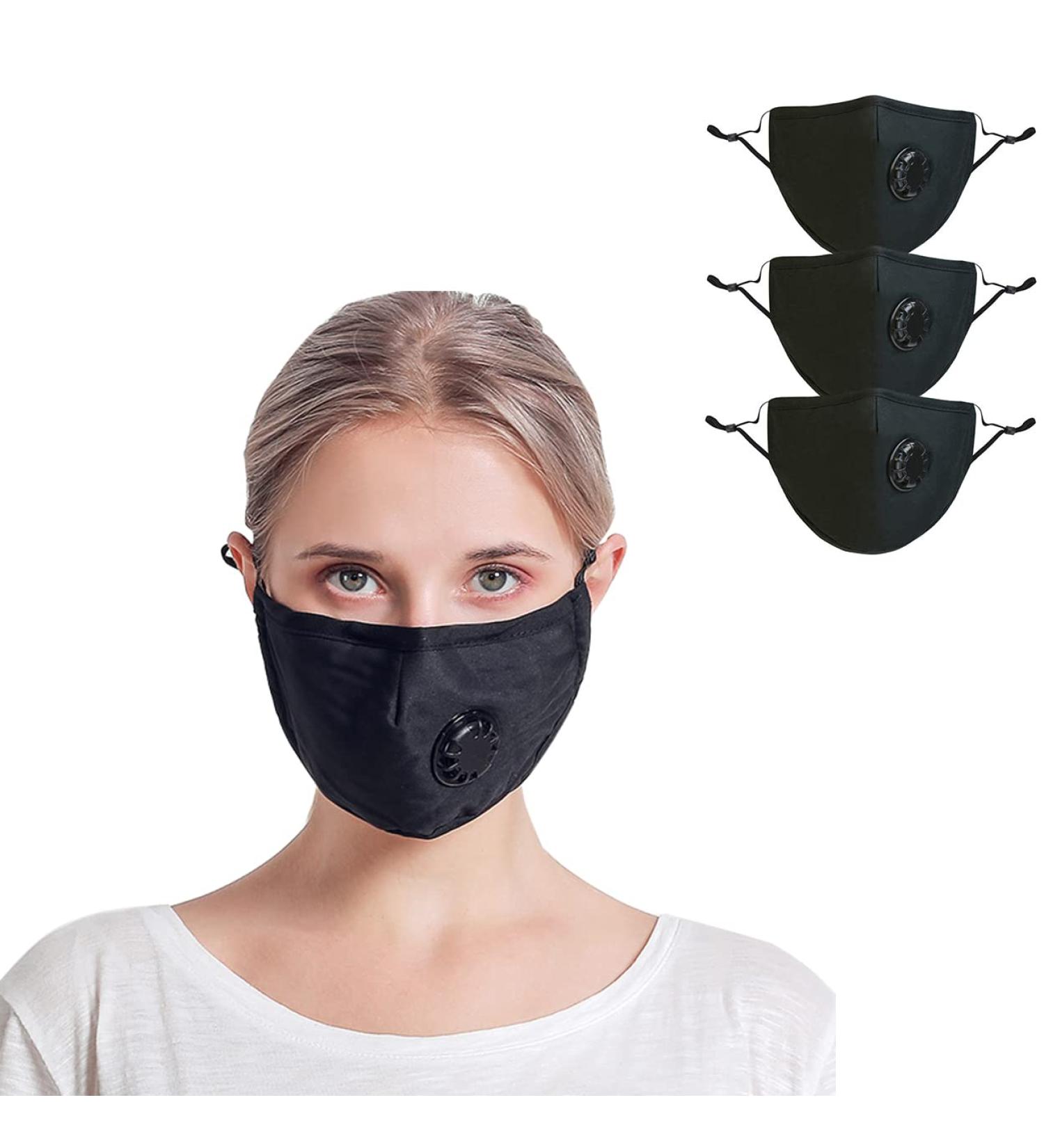 Yijueled Car Cotton Mask Reusable 3 Pack Face Masks with 10 Pack Filter Pad Cloth Face Mask Washable and Adjustable for Adult Men Women Teens - Buy Online on GoSupps.com