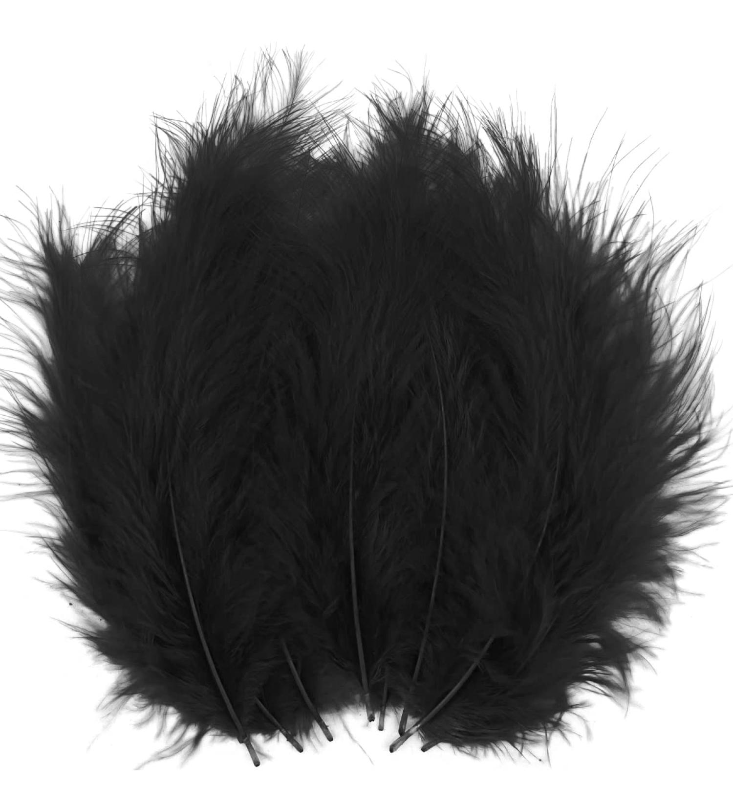 100pcs Black Marabou Feathers 4-6 Inches for Crafts, Dream Catcher & Fly Tying - Buy Online on GoSupps.com