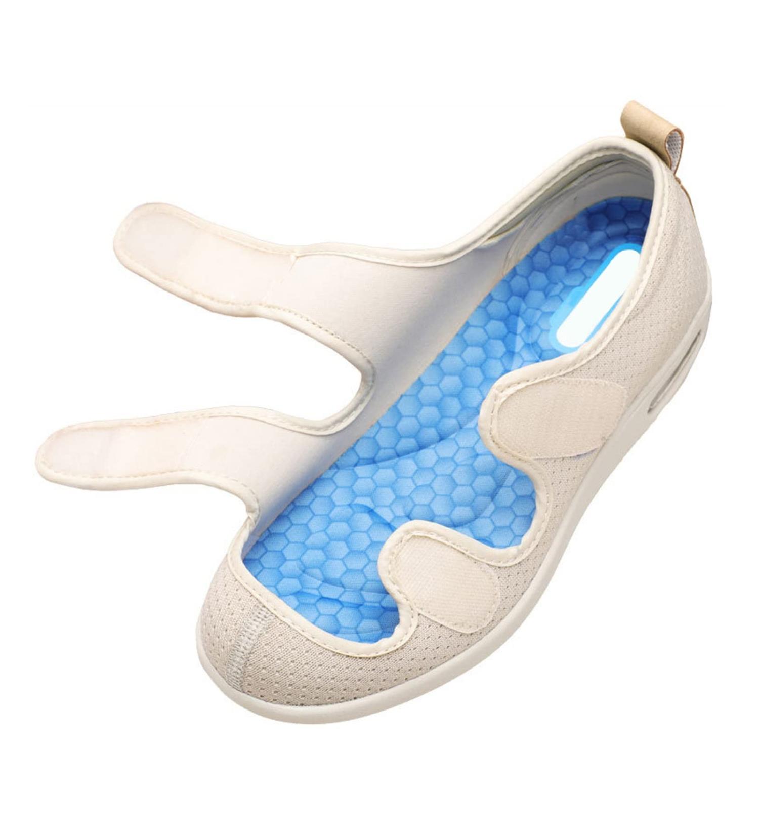 LFZHJZC Elderly Shoes for Men | Extended Width Diabetic Shoes with Adjustable Closures | Support for Swollen Feet & Edema | Size 6.5 White - Buy Online on GoSupps.com