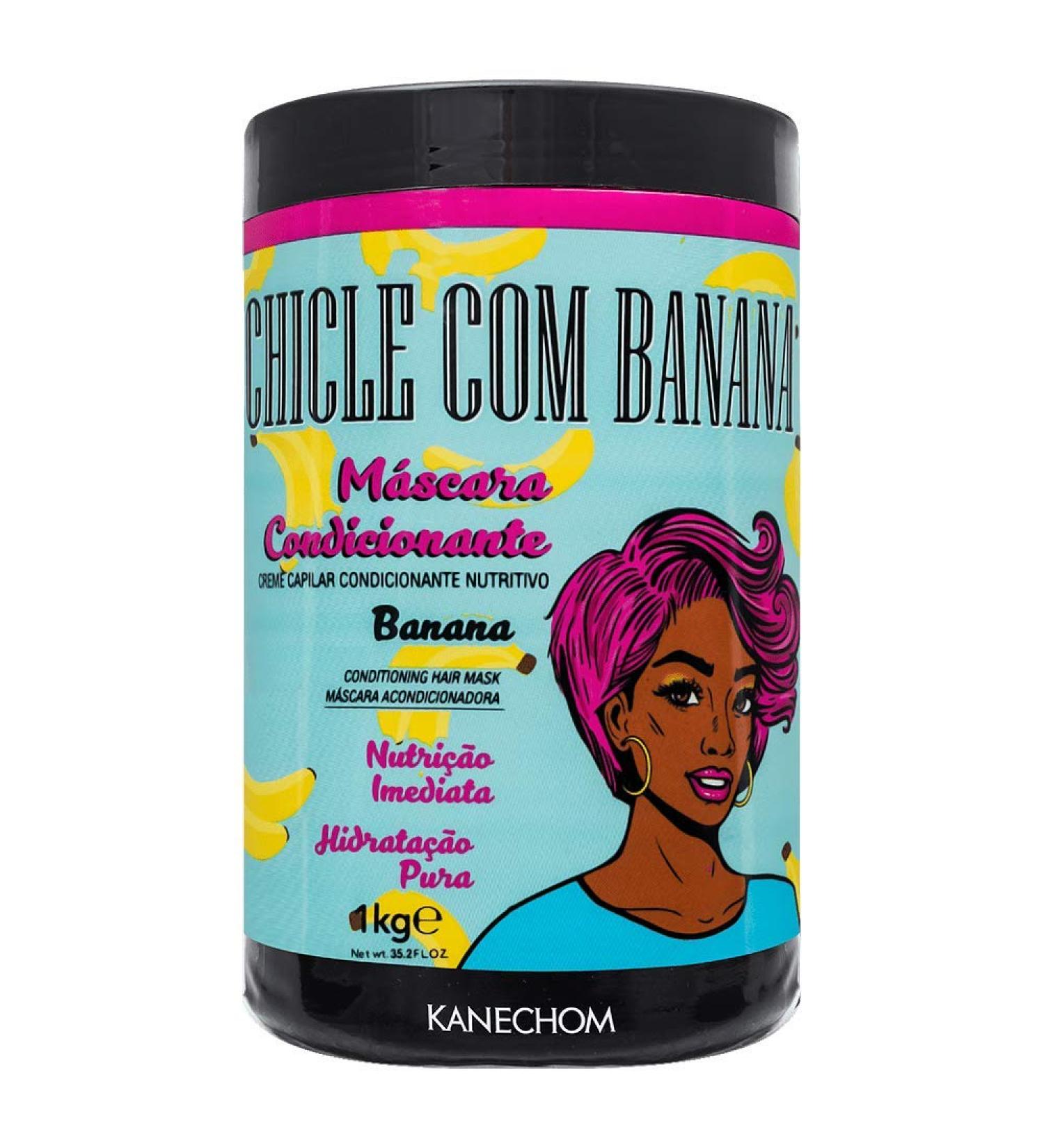 Linha Tendencias - Mascara Hidratante Chicle Com Banana 1 Kg - (Trends Collection - Banana Chewing Gum Moisturizing THC Mask Net 35.27 Oz)