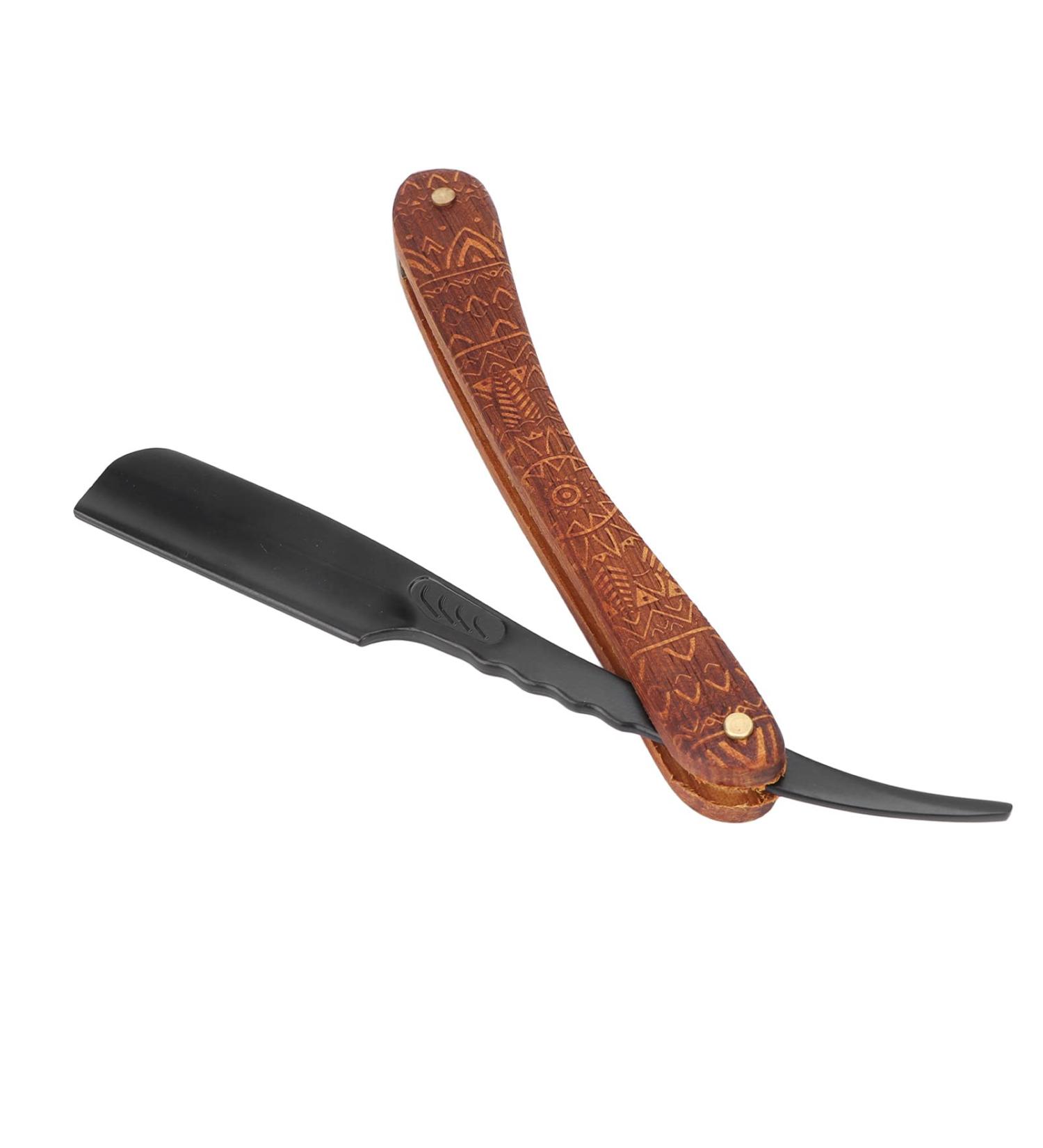 Premium Vintage Straight Edge Razor - Single Sided Blade with Rosewood Handle for Precision Beard & Mustache Shaping - International Shipping Available - Buy Online on GoSupps.com