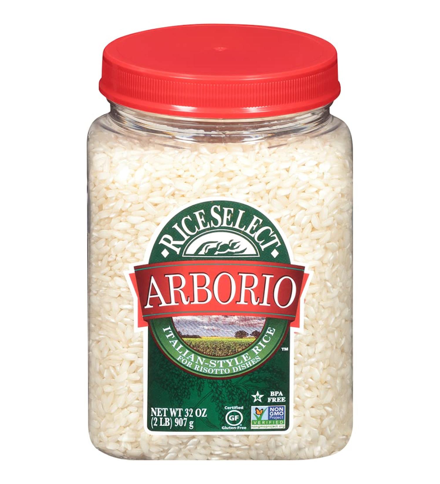 RiceSelect Arborio Rice Risotto Rice Gluten-Free Non-GMO 32 oz - Pack of 4 Jars - Buy Online on GoSupps.com