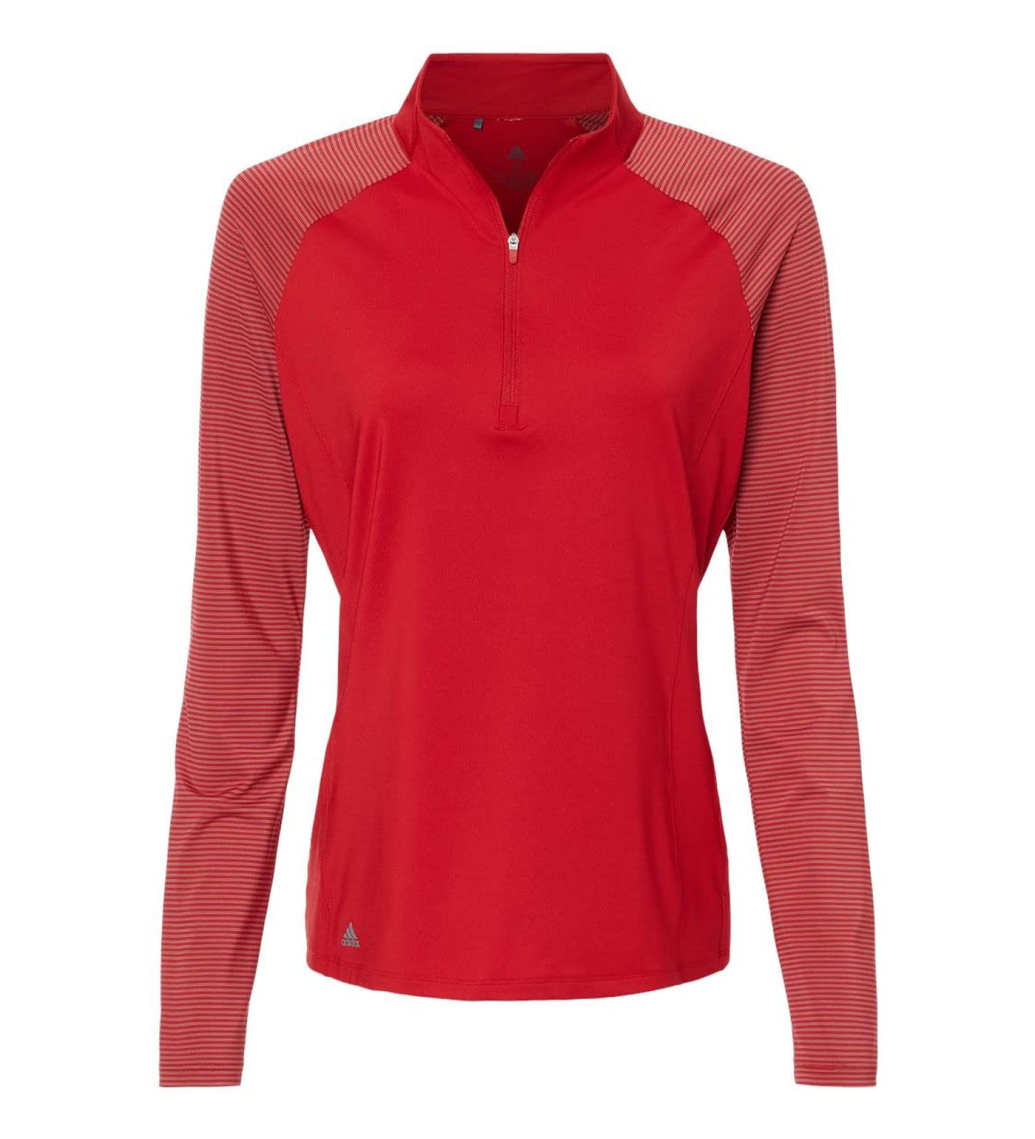 adidas Women's Stripe Block Quarter-Zip Pullover - Large Team Power Red - Buy Online on GoSupps.com
