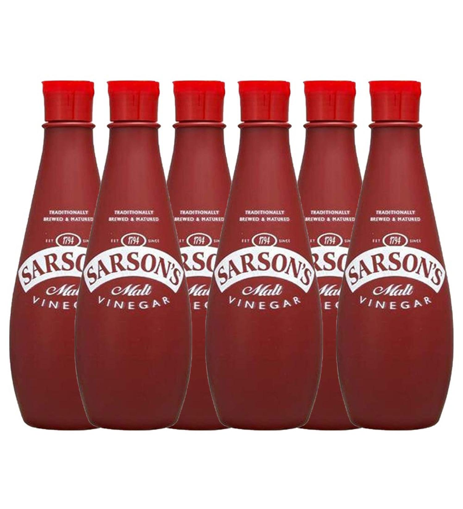 Sarson's Malt Vinegar - Plastic Bottle, 300ml (Pack of 6)