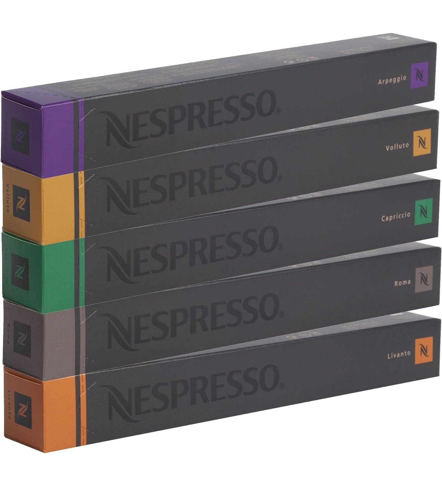  Nespresso NESPRESSO Espresso Assortment of 50 Capsules - 10 Volluto Capsules 10 Livanto 10 Capriccio Capsules 10 Rome Capsules 10 Arpeggio Capsules - Buy Online on GoSupps.com