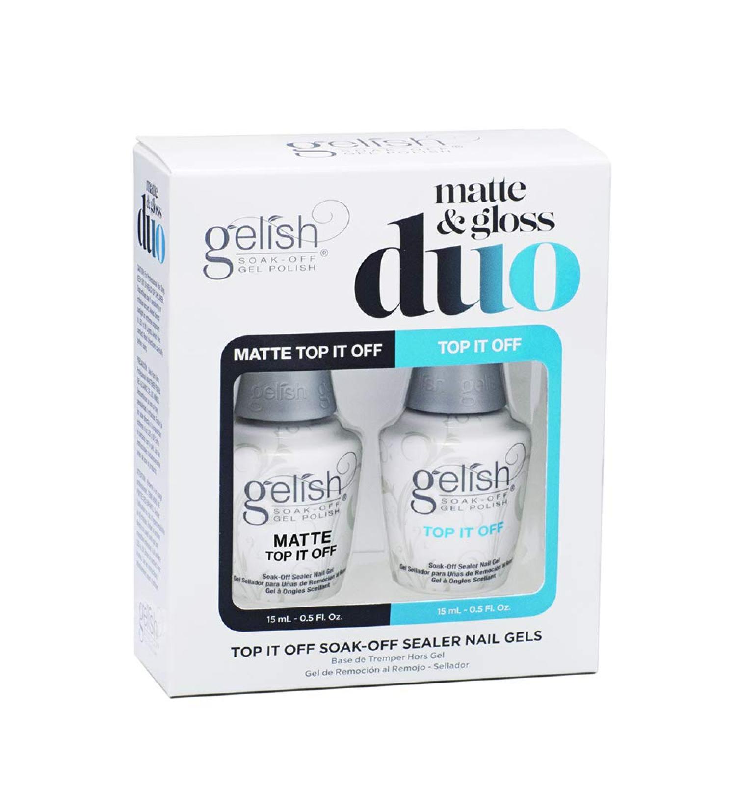 Gelish Matte & Gloss Duo Kit - Clear Coat Nail Kit - .5 oz Matte & Glossy Top Coat for Gel Nails - Buy Online on GoSupps.com