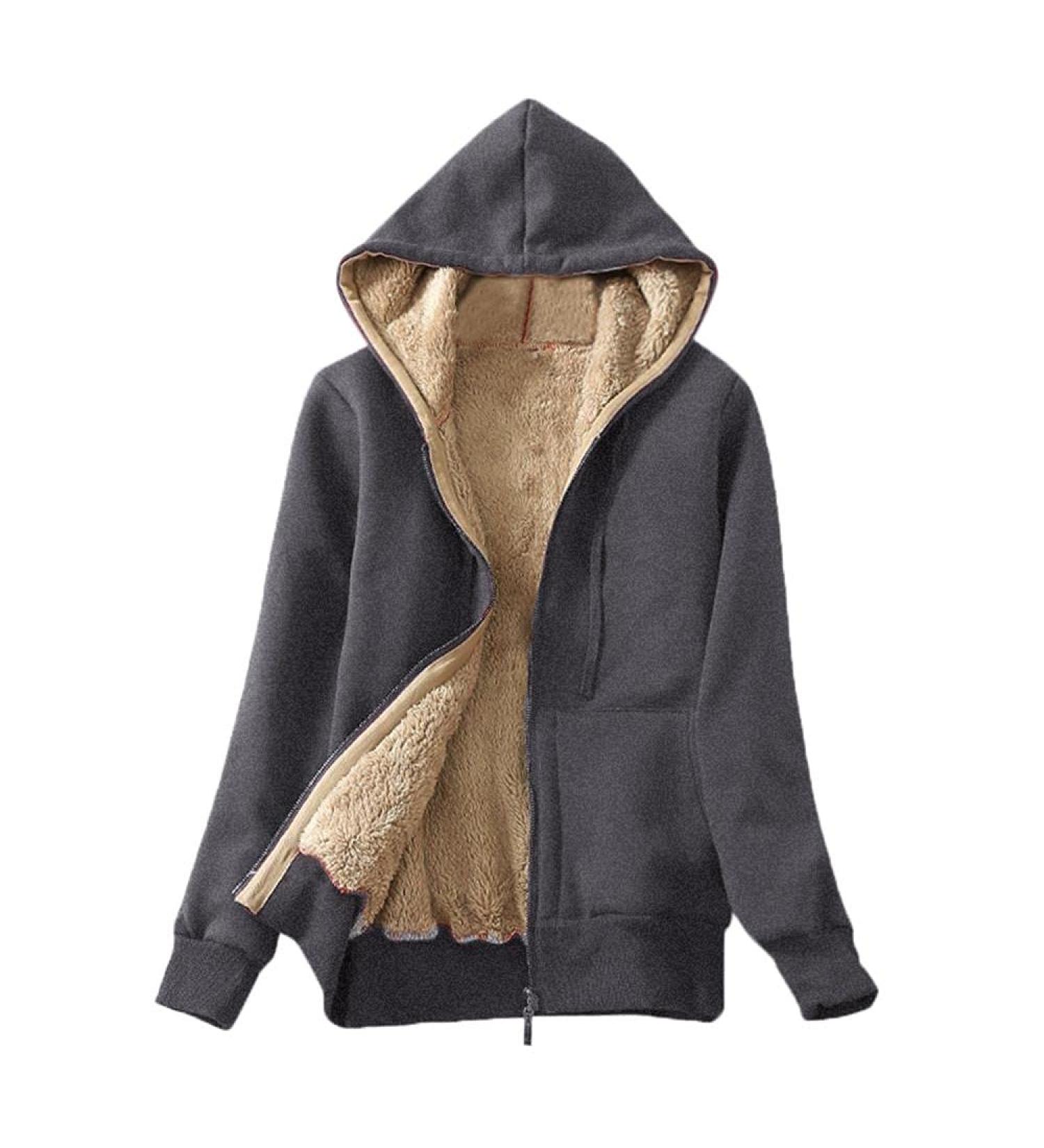Buy Ronony Women's Long Autumn Winter Fleece Jacket Coat - Plush Warm Hooded Fleece Jacket in Gray - XL Size - Perfect for Cold Weather - Buy Online on GoSupps.com
