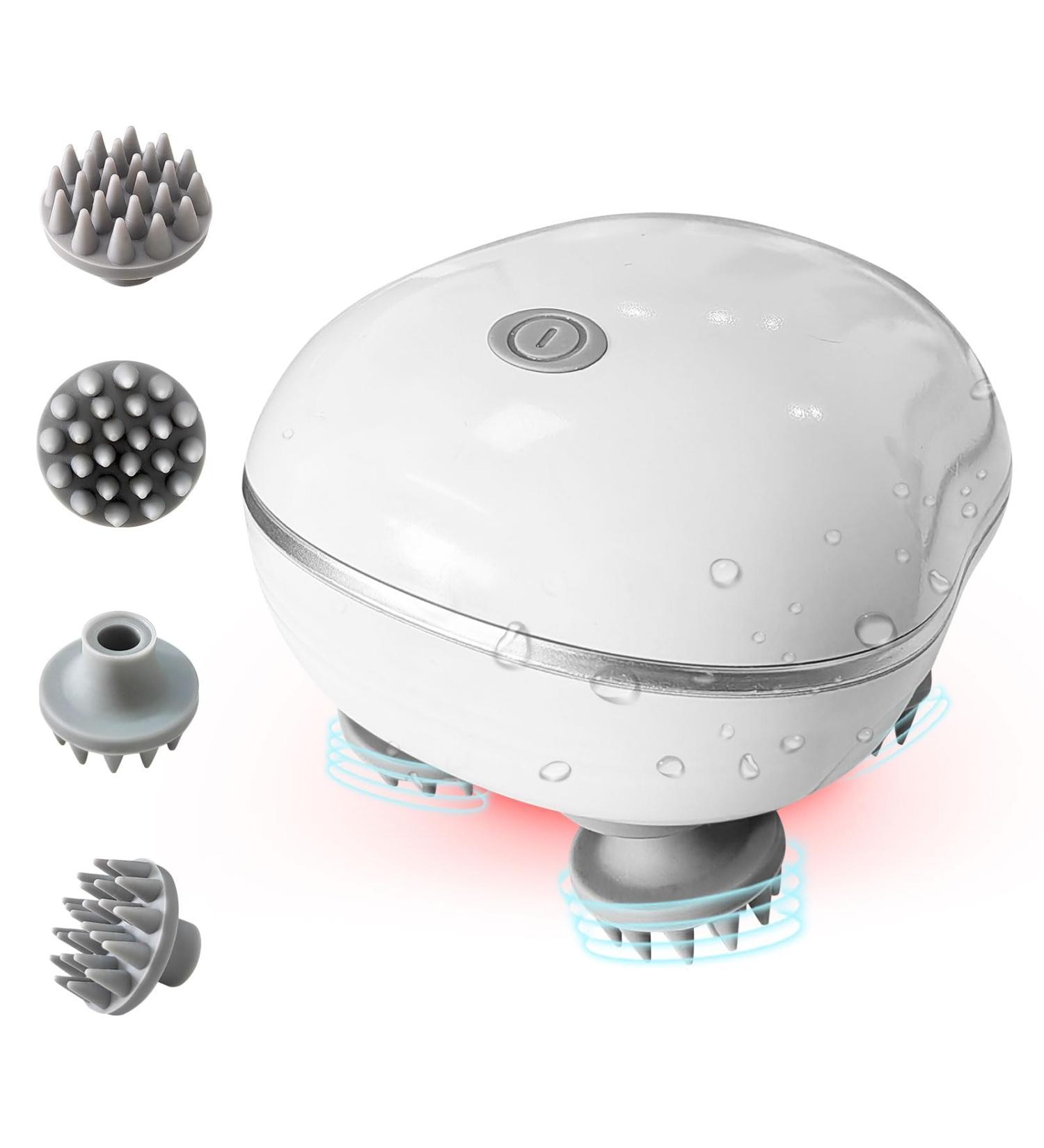 Scalp Massager for Dogs & Cats - Electric Head Massage Device with 4 Massage Heads for Muscle Relief & Tension Release - Buy Online on GoSupps.com