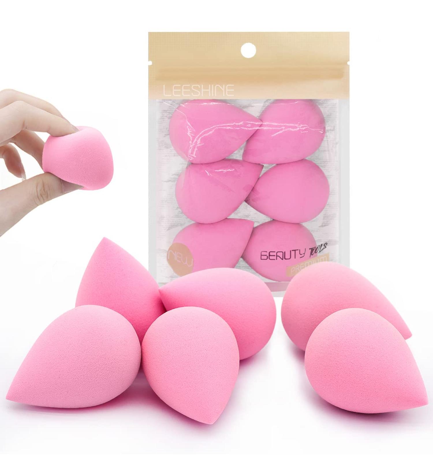 6 Pcs Makeup Blender Beauty Sponge Set - Latex-Free Sponges for Liquid, Cream, and Powder Foundation - Super Soft Beauty Blender Set in Light Pink - Buy Online on GoSupps.com