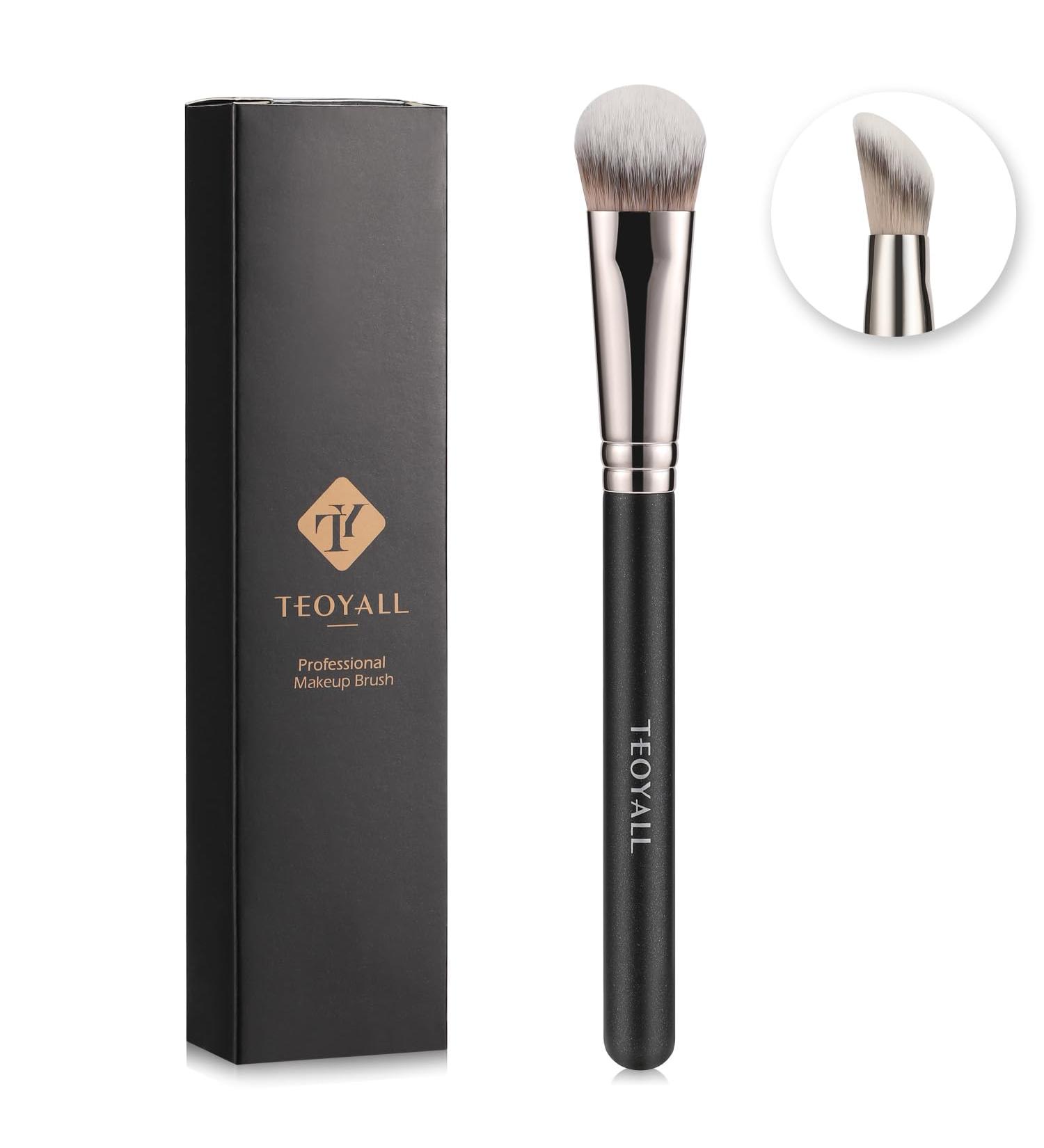 TEOYALL Angled Contour Brush | Synthetic Concealer Brush for Blending Setting & Buffing | Ideal for Liquid Cream & Powder Cosmetics - Buy Online on GoSupps.com