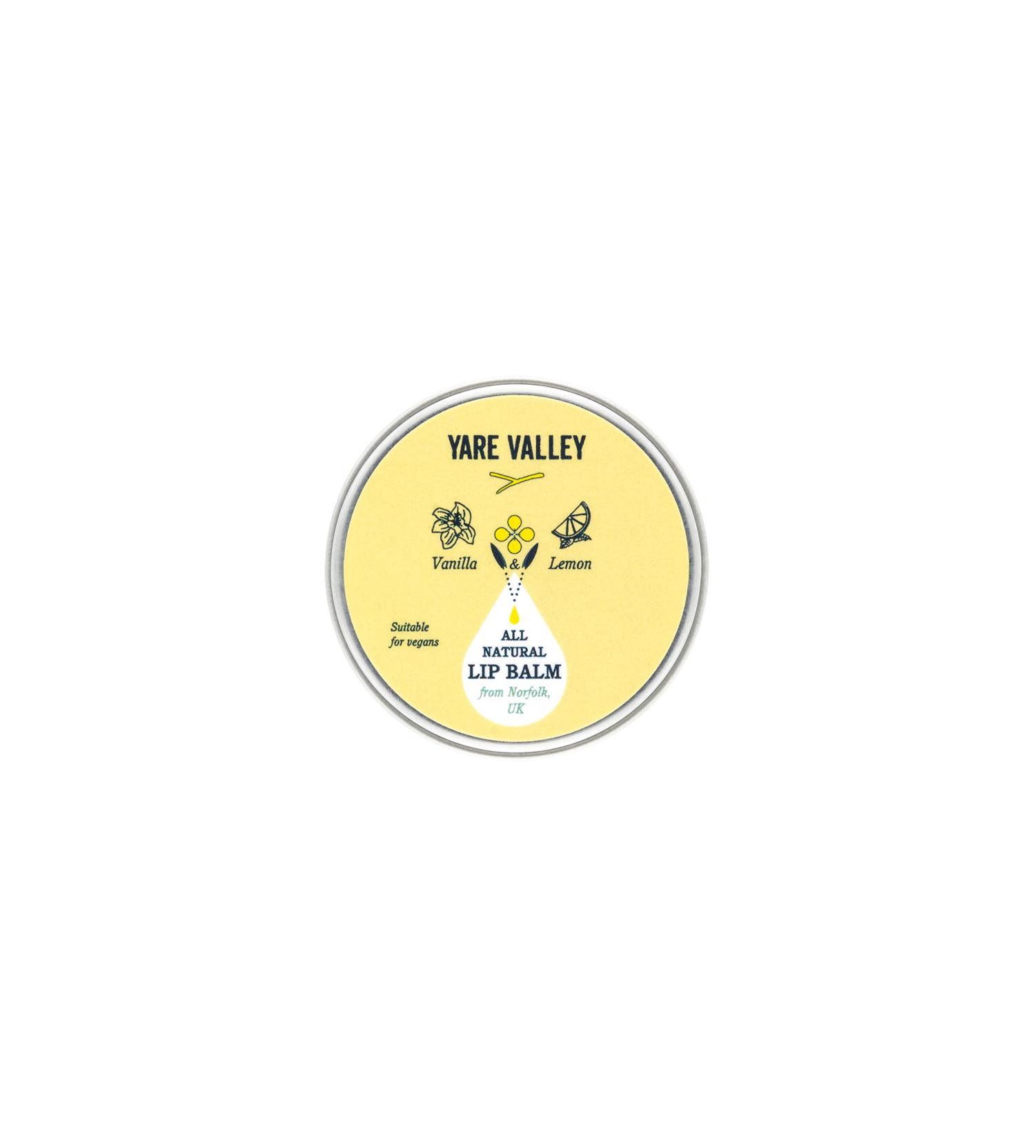 Yare Valley Oils All Natural Vanilla and Lemon Lip Balm Tin 15g Vanilla and Lemon 15g