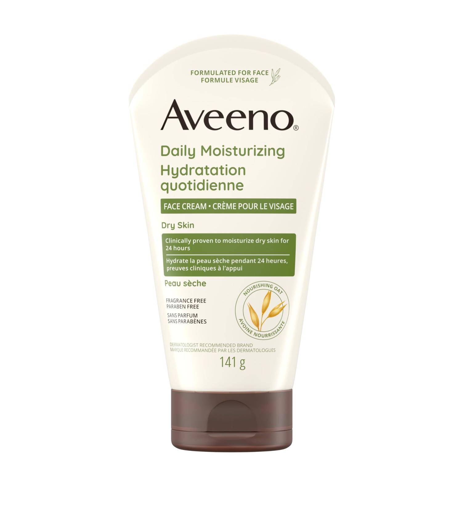 Aveeno Daily Moisturizing Face Cream - Daily Moisturizer Face & Neck Lotion - Fragrance Free 141 grams - Buy Online on GoSupps.com