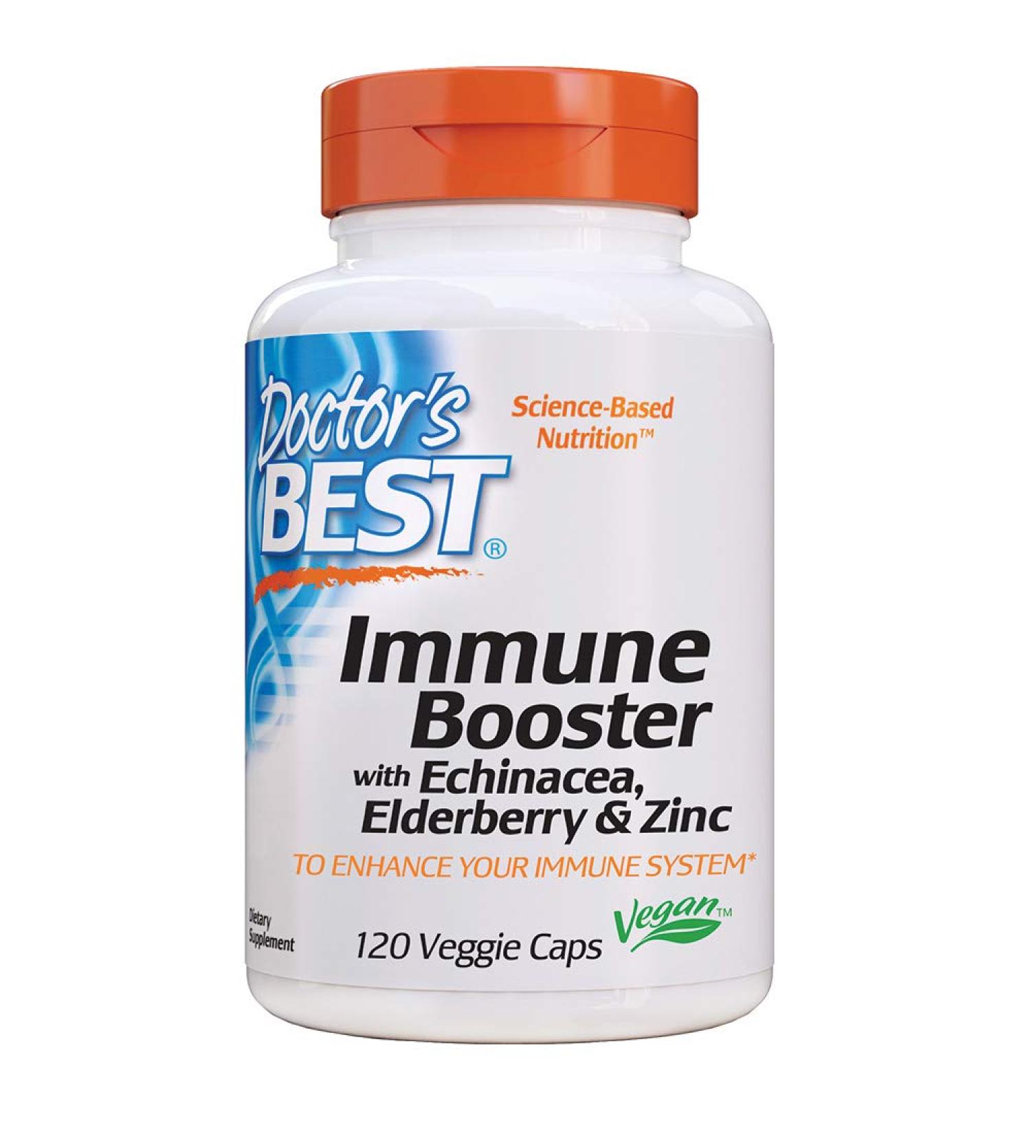 Doctor's Best Immune Booster | Echinacea, Elderberry & Zinc | 120 Veggie Caps - Buy Online on GoSupps.com