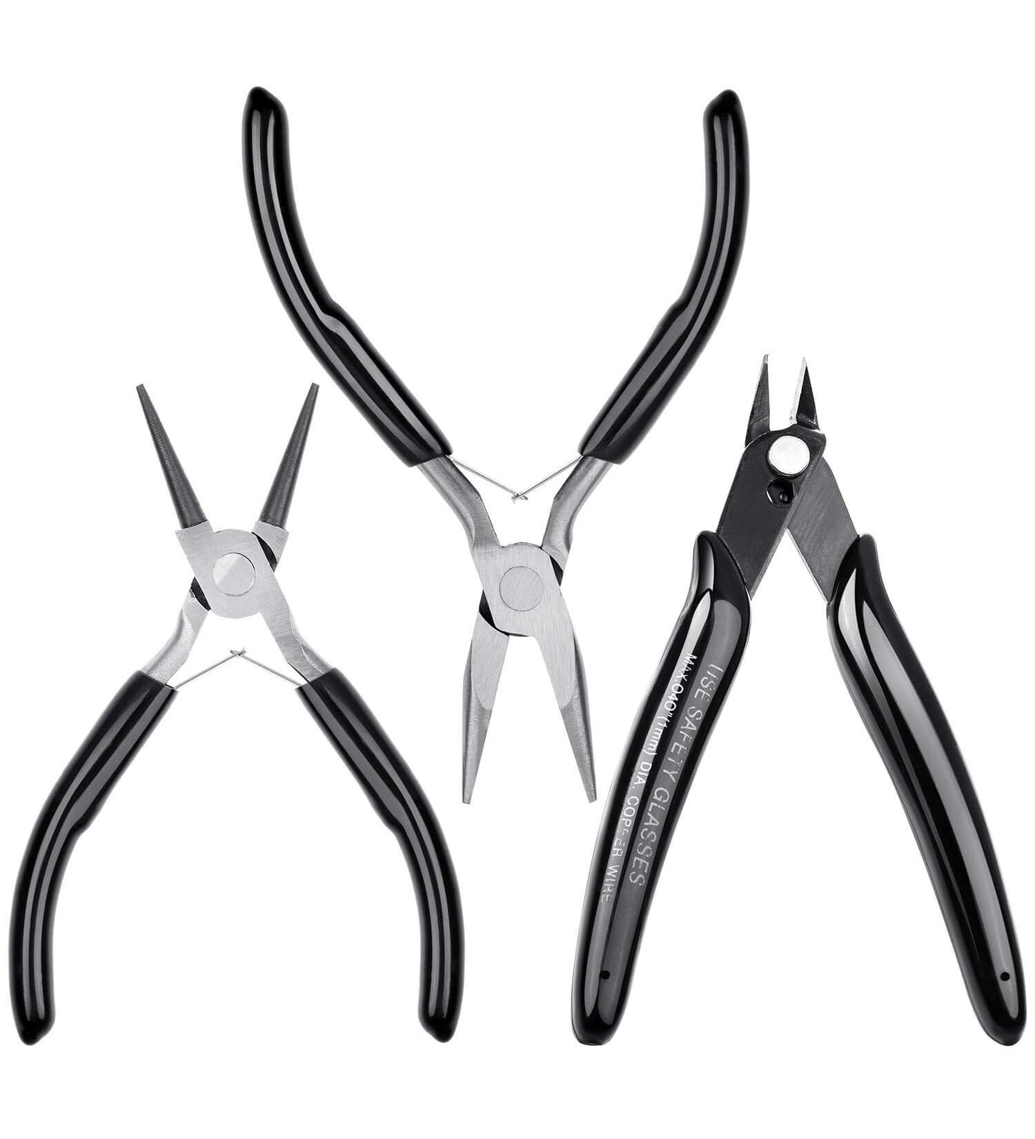 Cridoz Jewelry Pliers Set - Needle Nose, Round Nose, Wire Cutter - Beading and Crafting Supplies (Set of 3) - Buy Online on GoSupps.com