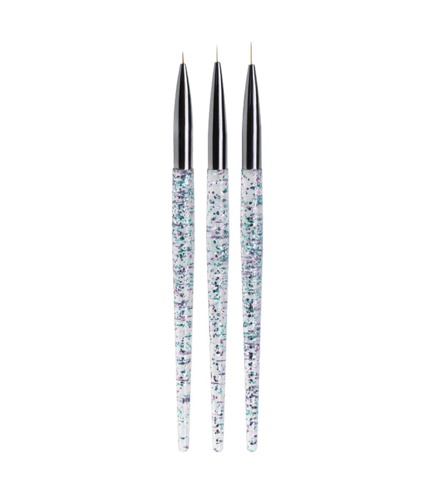 3 Pcs Nail Art Brush Set - Professional Drawing & Dotting Tools for Stunning Nail Designs - International Shipping Available - Buy Online on GoSupps.com