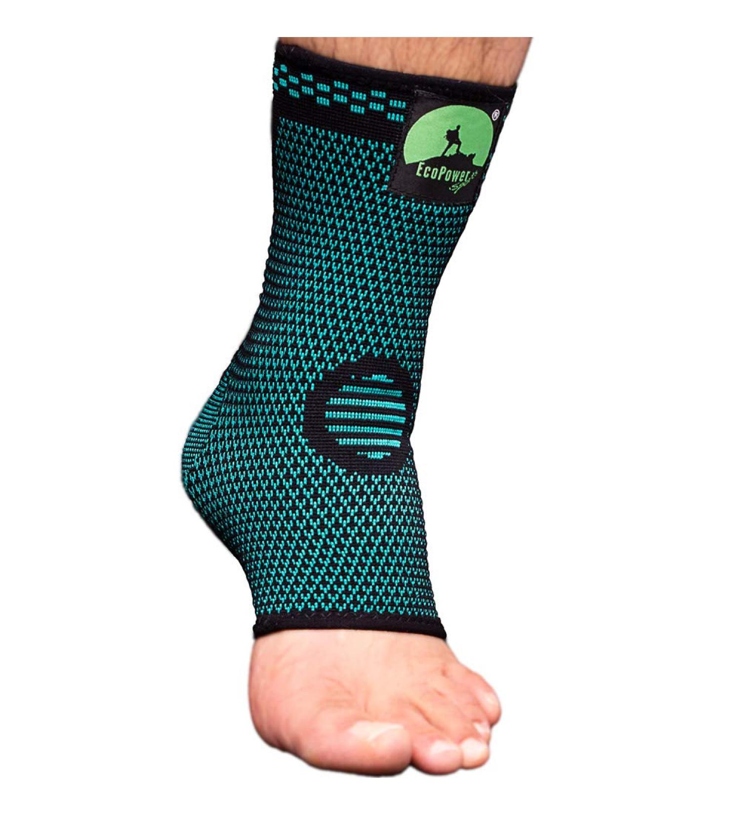 ECOPOWER SPORTS Ankle Support Brace Compression for Ligament Damage, Plantar Fasciitis & Arthritis - Elastic Ankle Support for Achilles Tendonitis & Strain - Green-L Size - 1 Unit - Buy Online on GoSupps.com