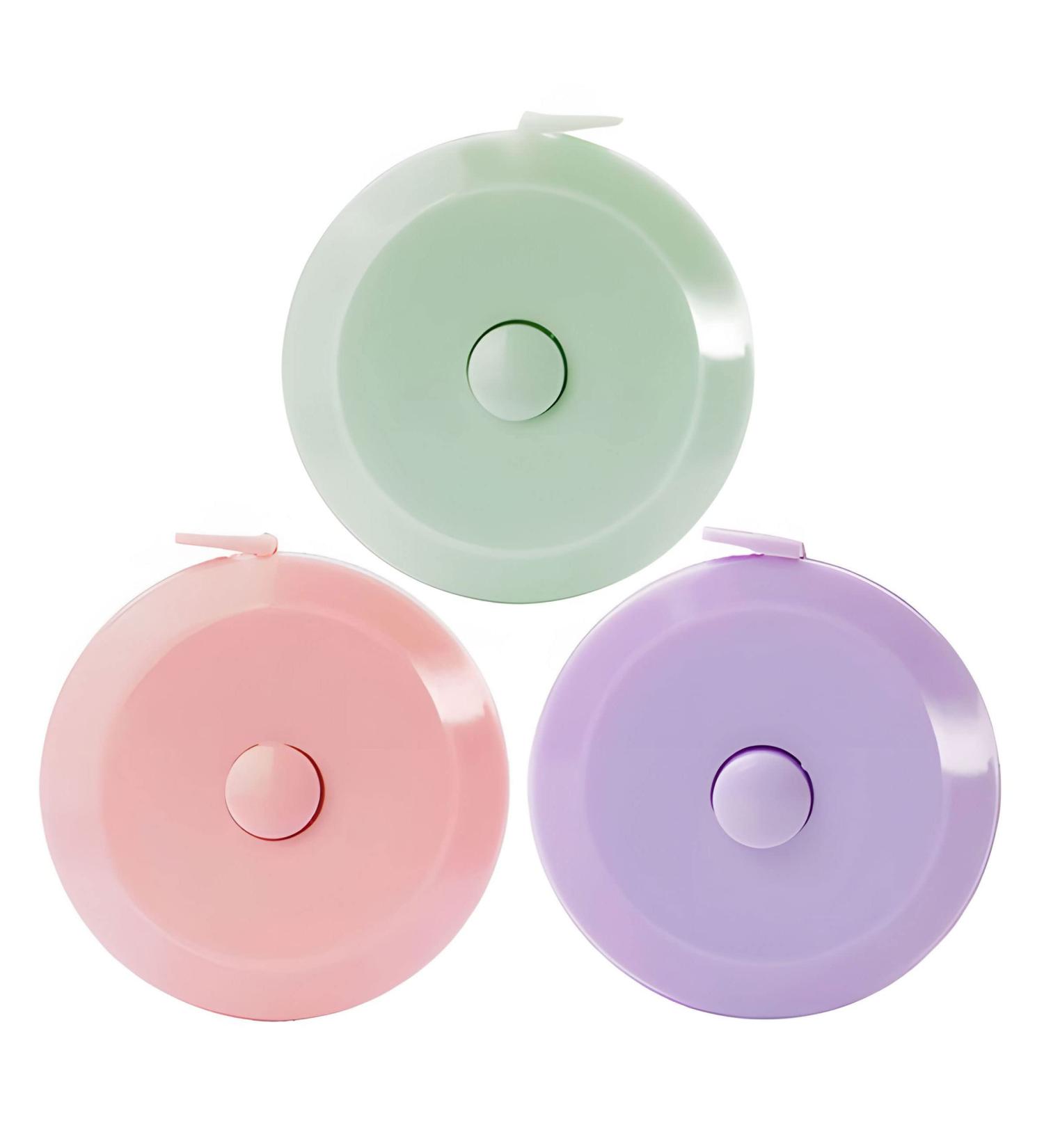 3 Pack Small Retractable Measuring Tape for Body Measurements - 60-Inch Flexible Fabric Tape Measure - Tailor Fashion Macaron 3 Color Set - Buy Online on GoSupps.com