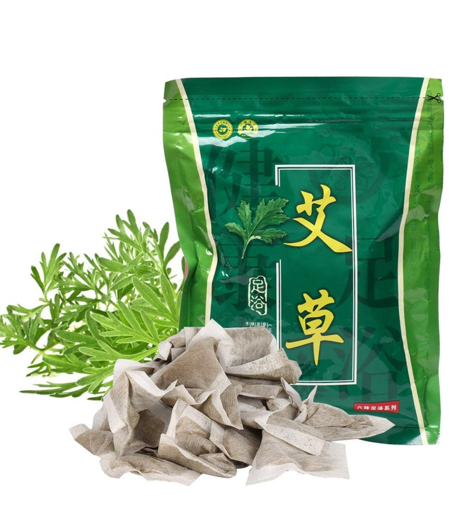 Foot Bath Herbs - Chinese Medicine Foot Bathing Powder (6g x 30 Bags) for Tired Feet | Natural Wormwood & Healing Plants - Buy Online on GoSupps.com