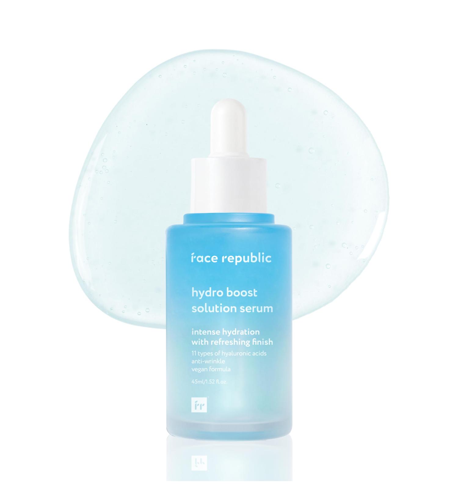 Face Republic Hydro Boost Solution Serum 45mL | Hyaluronic acid | Hydrating & Refining for Dry skin | Anti-wrinkle | No Artificial Fragrance | Cruelty-Free | Daily Korean Skin Care