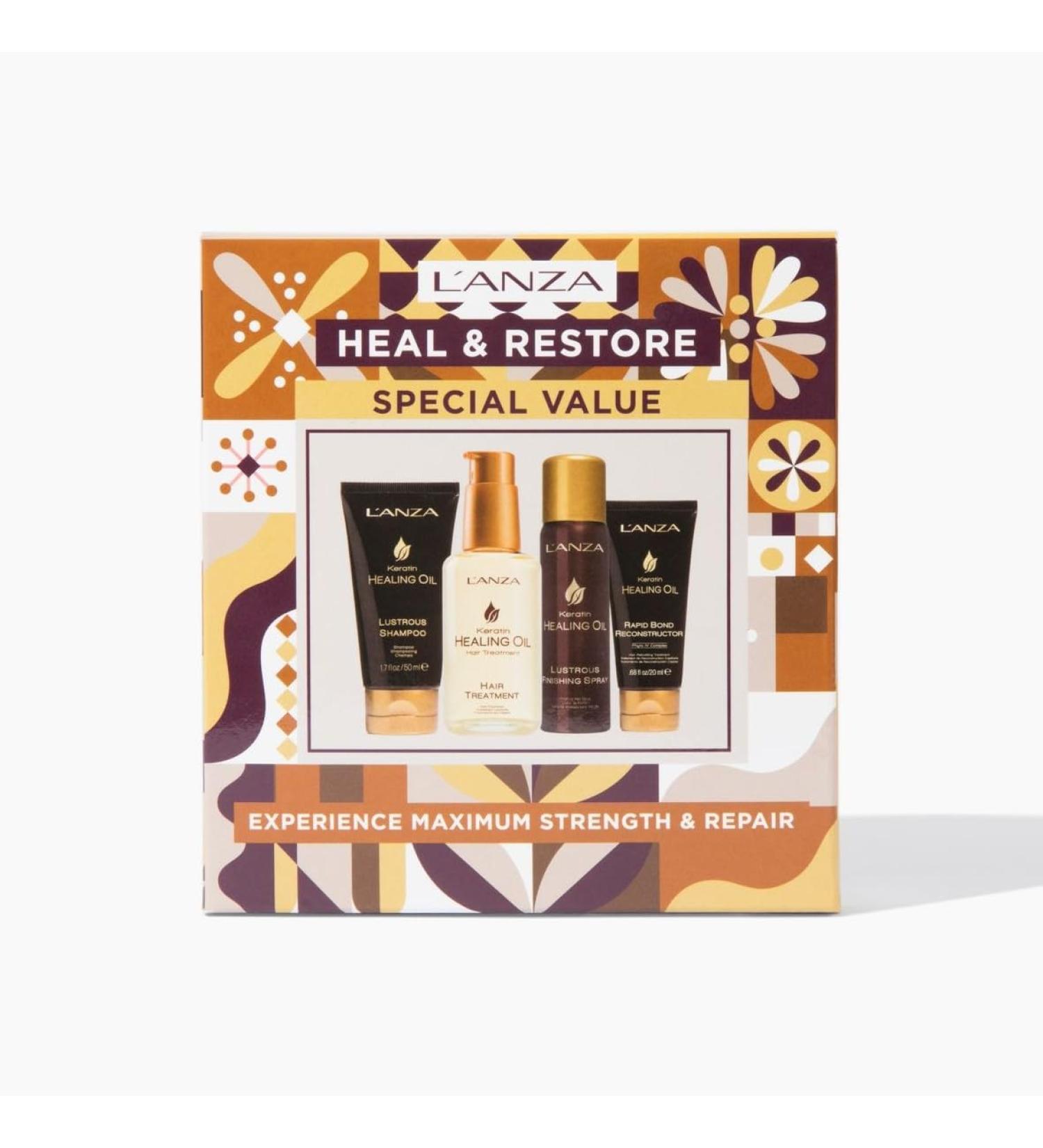 L ANZA Keratin Healing Oil Sampler Kit | Travel Size Hair Treatment & Repair Products | 1.7 Fl Oz Gift Box - Buy Online on GoSupps.com