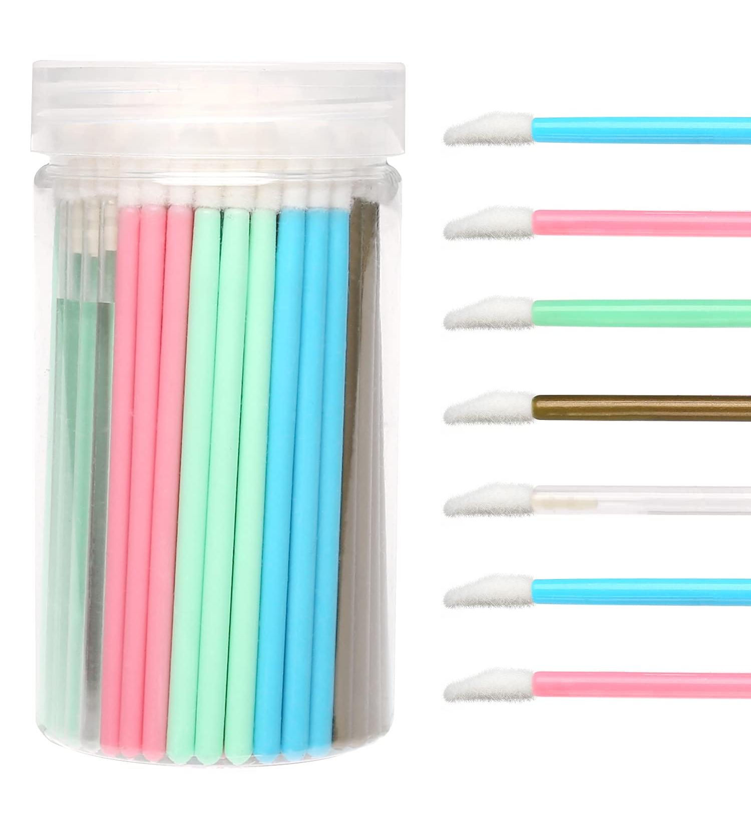 Elisel 100 Pcs Disposable Crystal Lip Brushes with Container - Makeup Beauty Tool Kit - Buy Online on GoSupps.com
