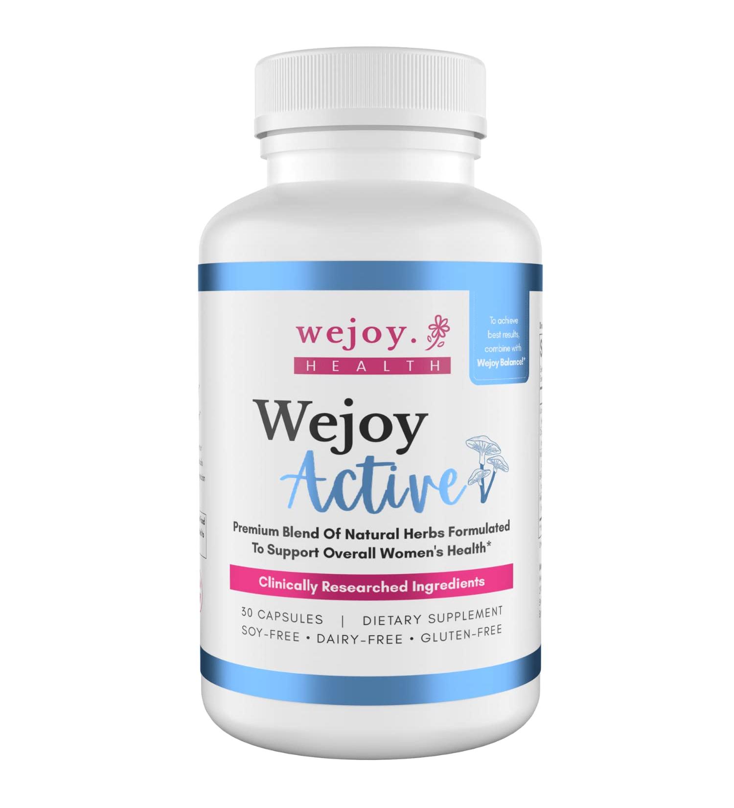 WEJOY Active: Lions Mane Menopause Supplement for Women - Supports Brain Fog, Joint Pain, Memory, Immunity & Clarity - Buy Online on GoSupps.com