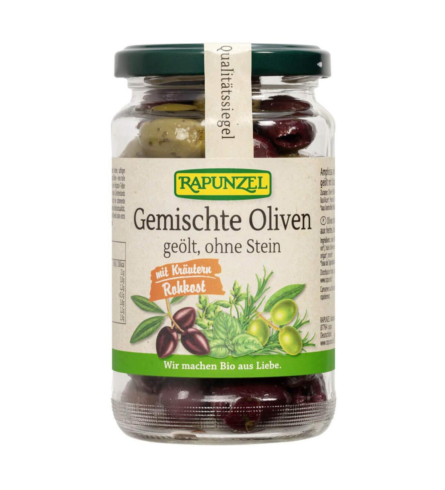 Rapunzel Naturkost Rapunzel - Mixed olives with herbs stone-free - 170g - Pack of 6