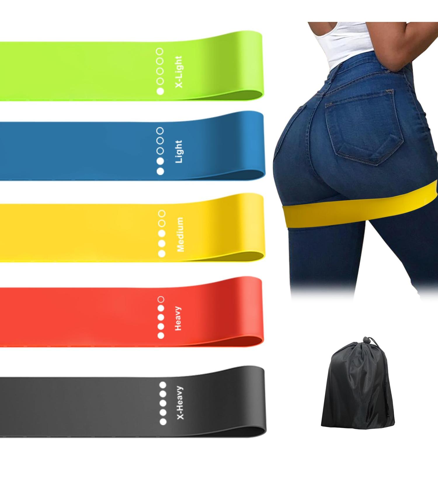 Buy Exercise Resistance Bands Set - 5 Natural Latex Workout Bands with Handles for Pilates Stretching Yoga & Home Fitness | International Shipping - Buy Online on GoSupps.com