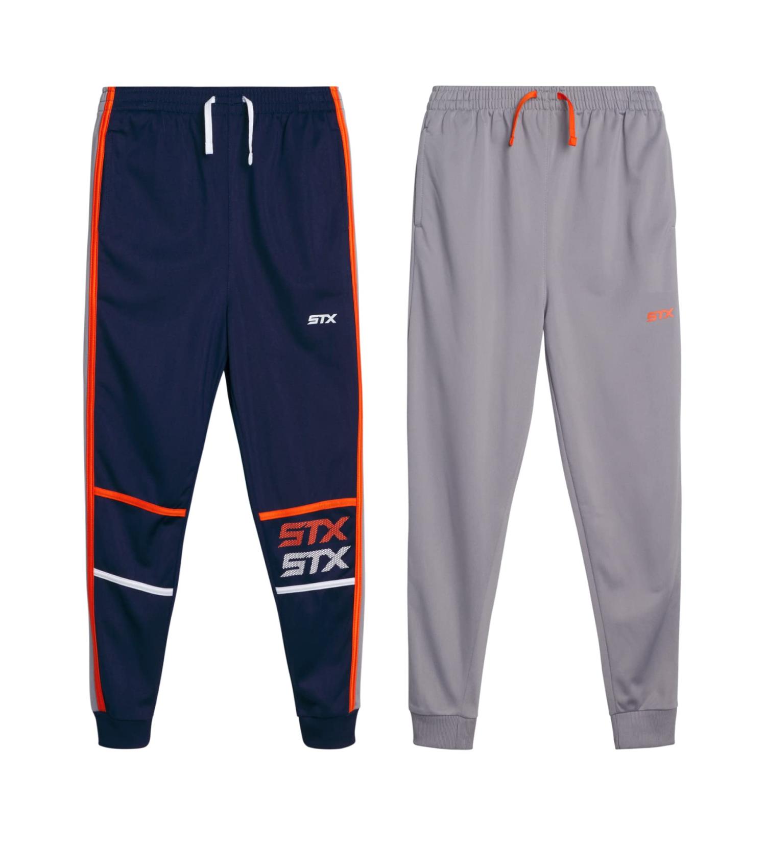 STX Boys' Track Pants - 2 Pack Performance Tricot Sport Jogger Sweatpants (4-16) Navy/Grey - Buy Online on GoSupps.com