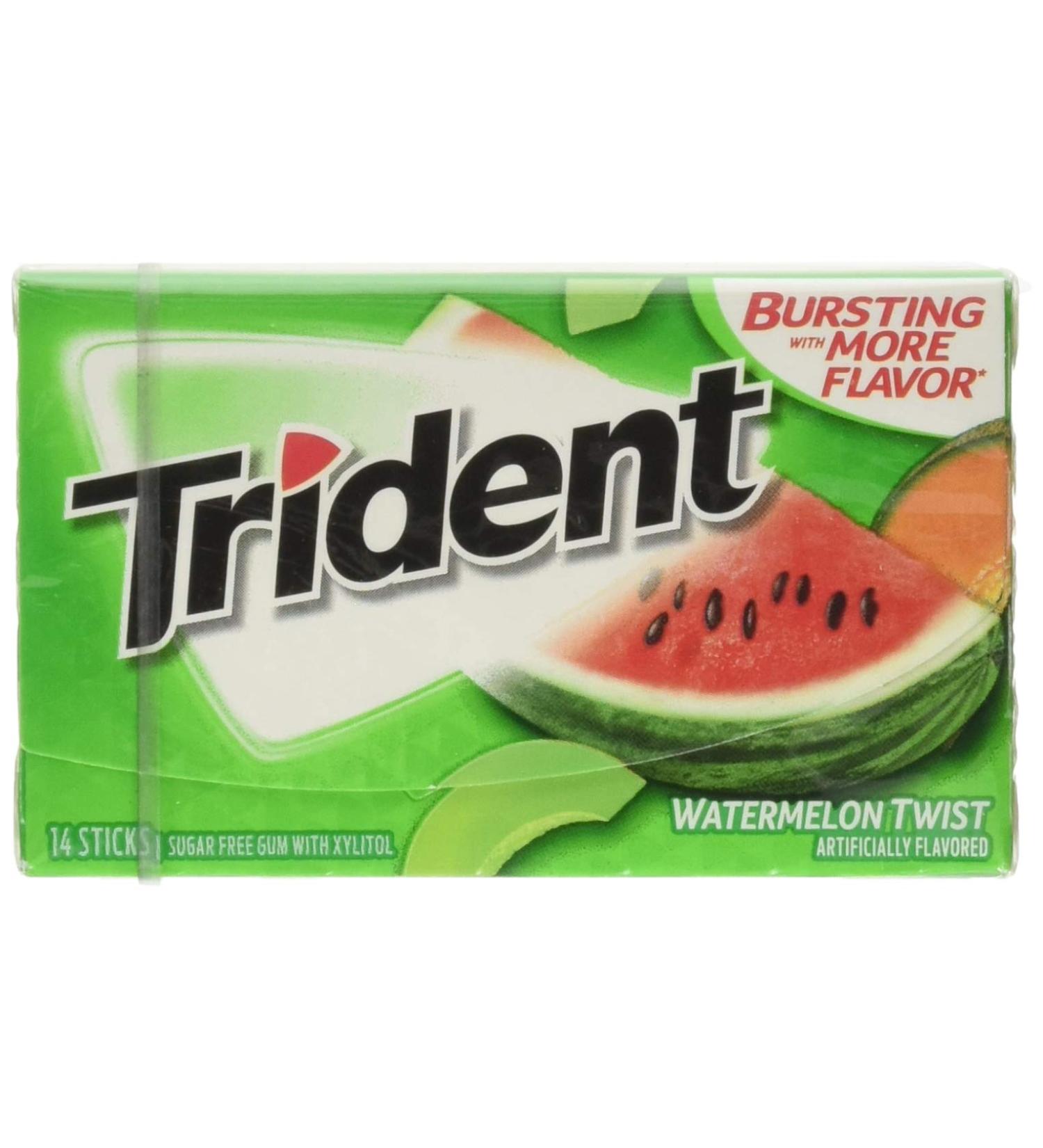 Trident Watermelon Twist Sugar Free Gum 18 Sticks 15 Count 1 lb - Buy Online on GoSupps.com