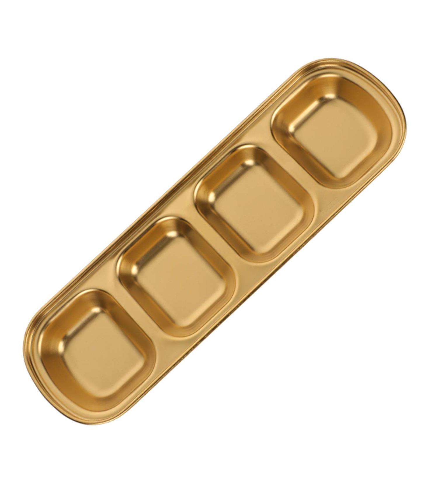 Sauce Dipping Saucer Sauce Dipping Bowls Four Grid 304 Stainless Steel Durable Seasoning Plate Appetizer Plates Serving Dish Household Fruit Snack Plate Condiments Server Dishes Soy Sauce Bowl - Buy Online on GoSupps.com