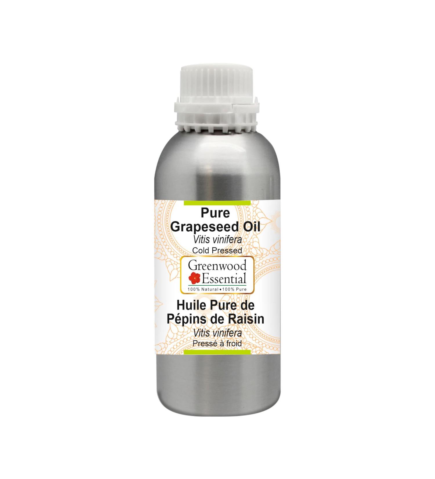 Greenwood Essential Natural Grape Seed Oil - Pure Cold-Pressed Vitis Vinifera (300ml) | Therapeutic Quality - International Shipping - Buy Online on GoSupps.com
