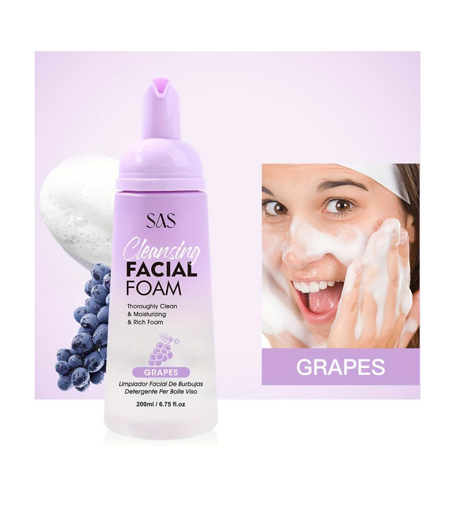 Lightweight Foamy Facial Cleanser | Gentle Soap-Free Face Wash for Sensitive Skin | Hypoallergenic & Replenishing Formula with Grapes & Grapefruit - Buy Online on GoSupps.com