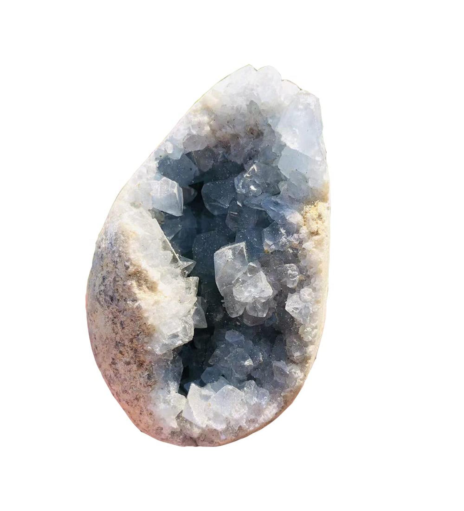 Natural Crystal Rough Madagascar Natural Celestite Crystal Druzy Cluster Sky Blue Geode Specimen Home Decor 1pc (Size : 600g-700g 1pc) - Buy Online on GoSupps.com